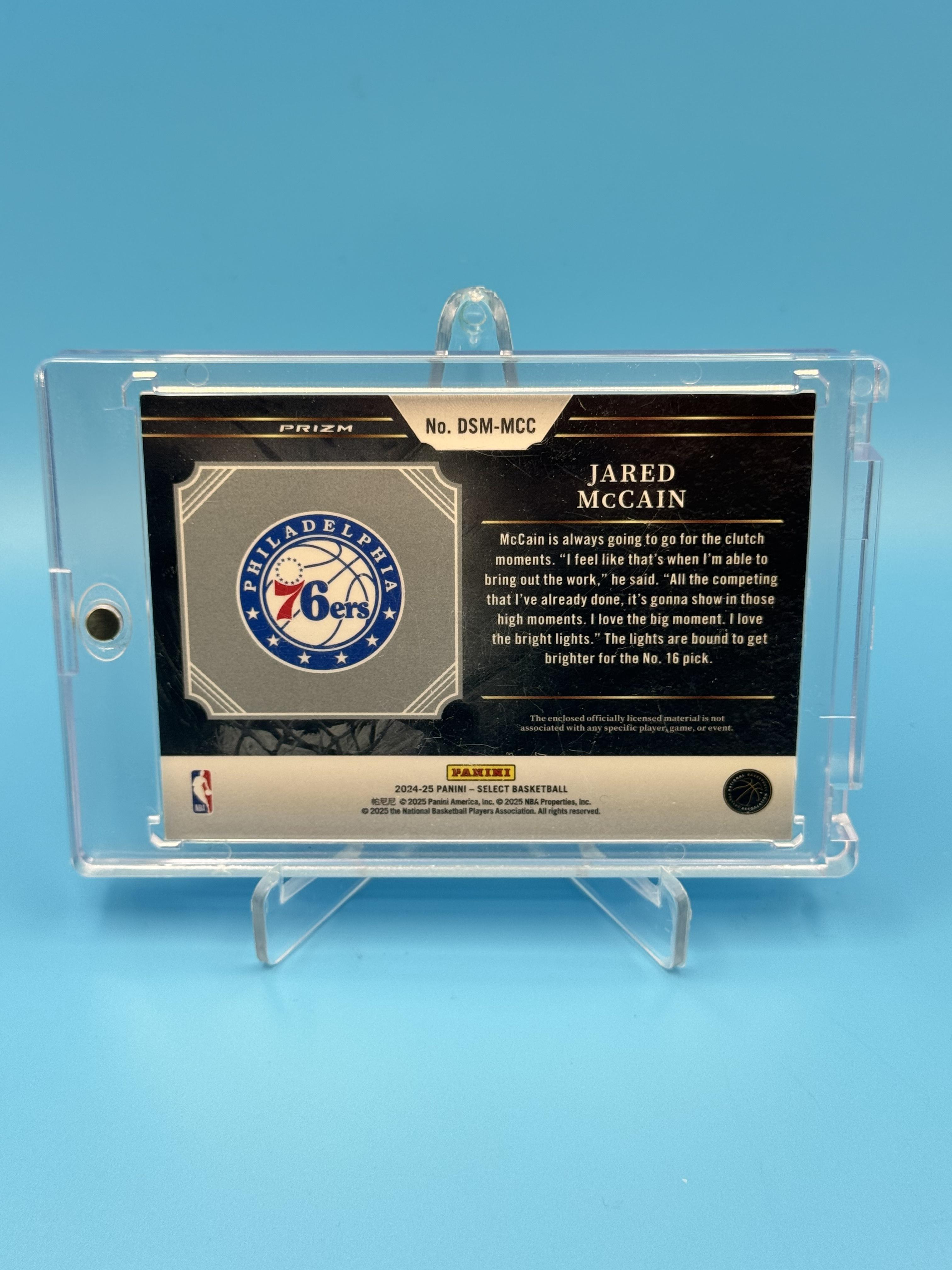 2024-25 Panini Select #DSM-MCC Jared McCain Draft Selections Memorabilia
