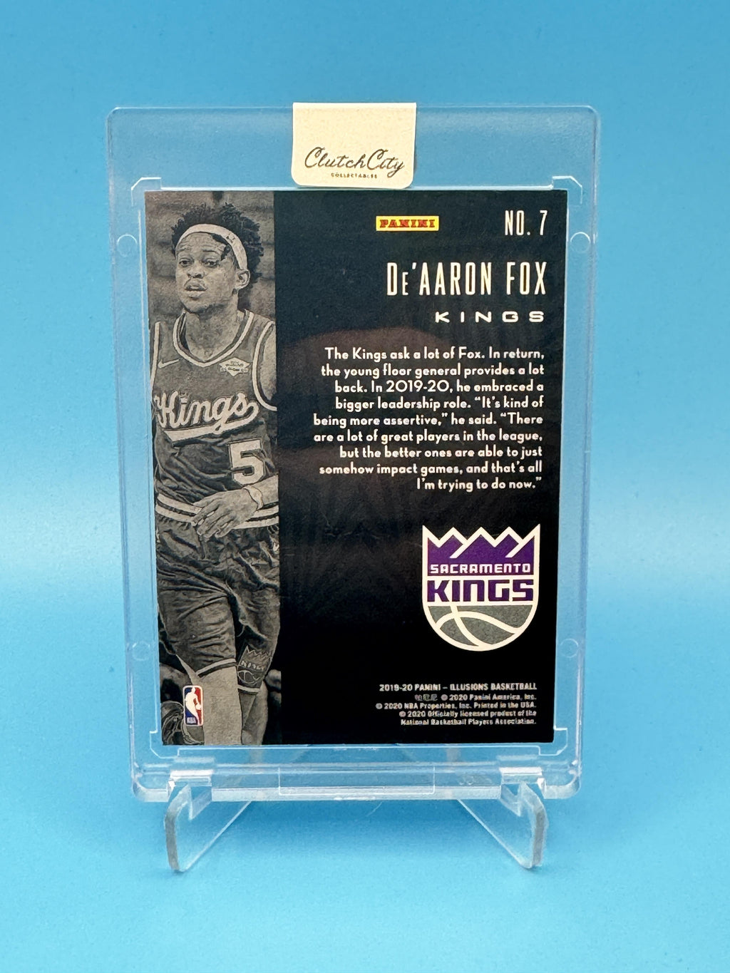2019-20 Panini Illusions #7 De'Aaron Fox Blue #/25