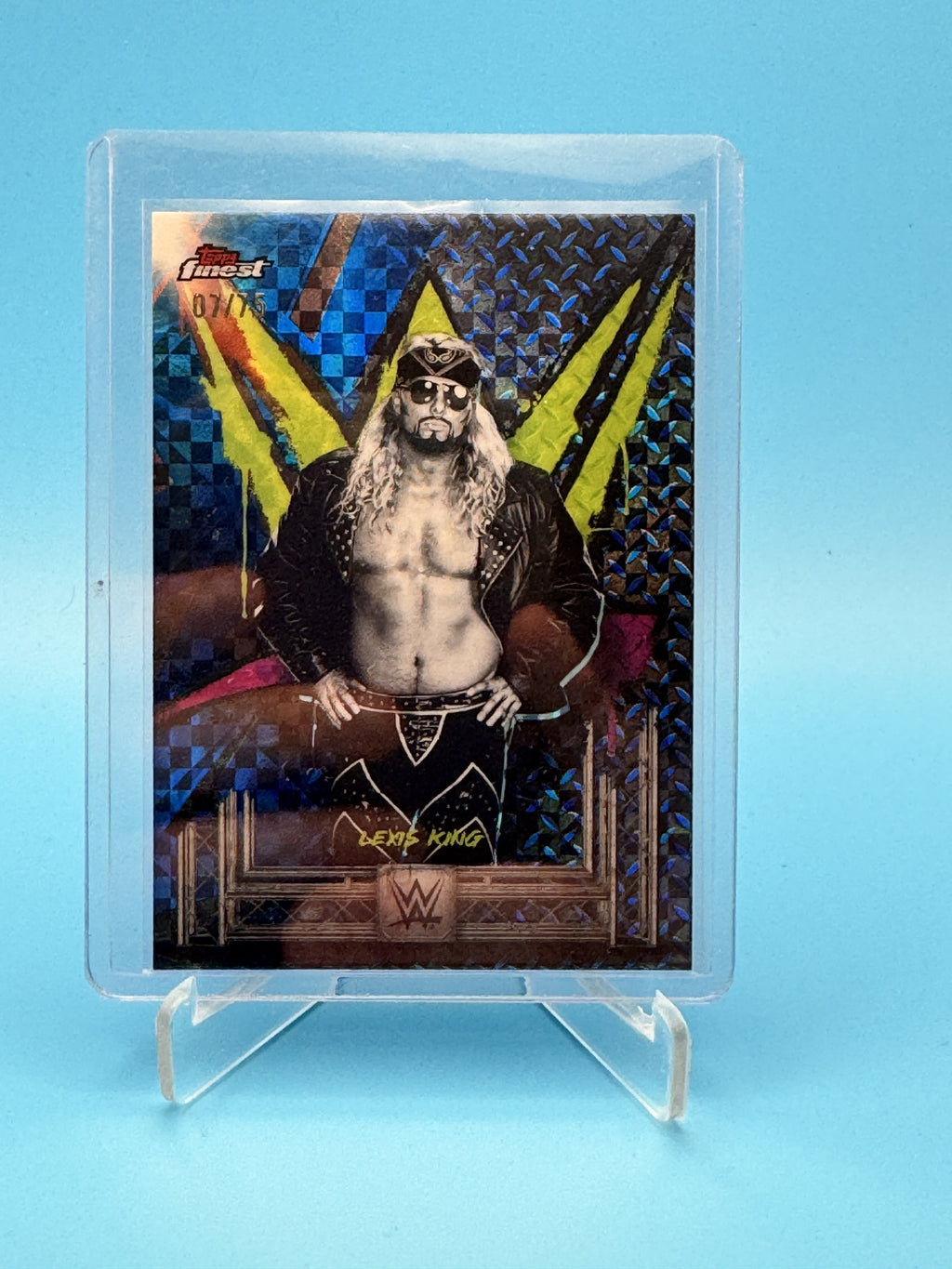 2025 Topps Finest WWE #133 Lexis King Blue Checkerboard #/75