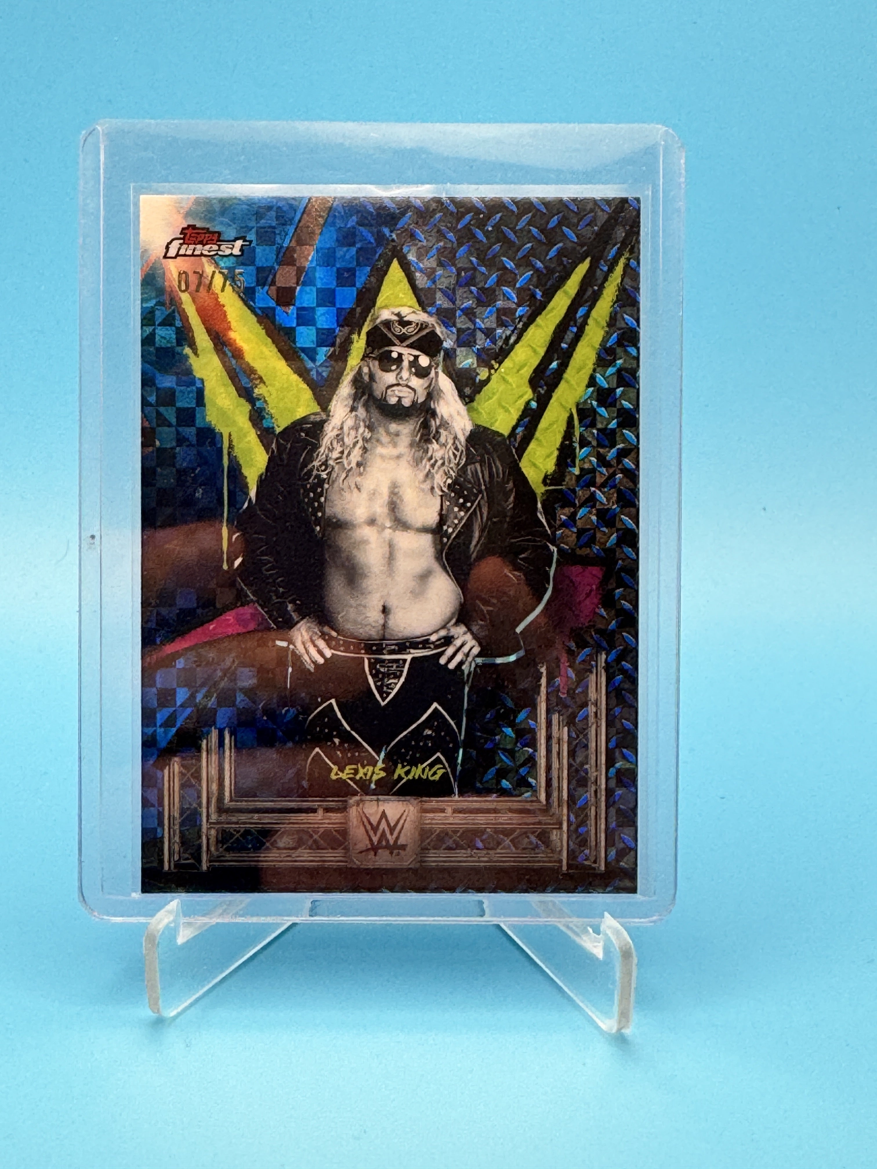 2025 Topps Finest WWE #133 Lexis King Blue Checkerboard #/75