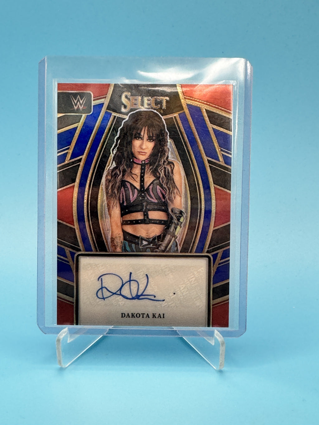 2024 Panini Select WWE #SL-DKI Dakota Kai Signature Selections Blue Prizms #/49