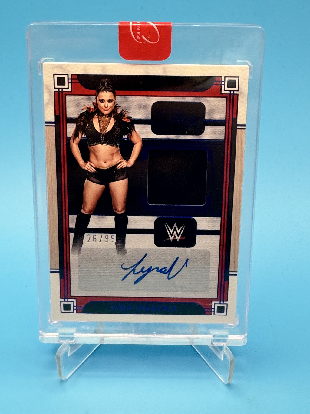 2024 Panini Three Count WWE #MA-LVK Lyra Valkyria Patch Auto Blue #/99