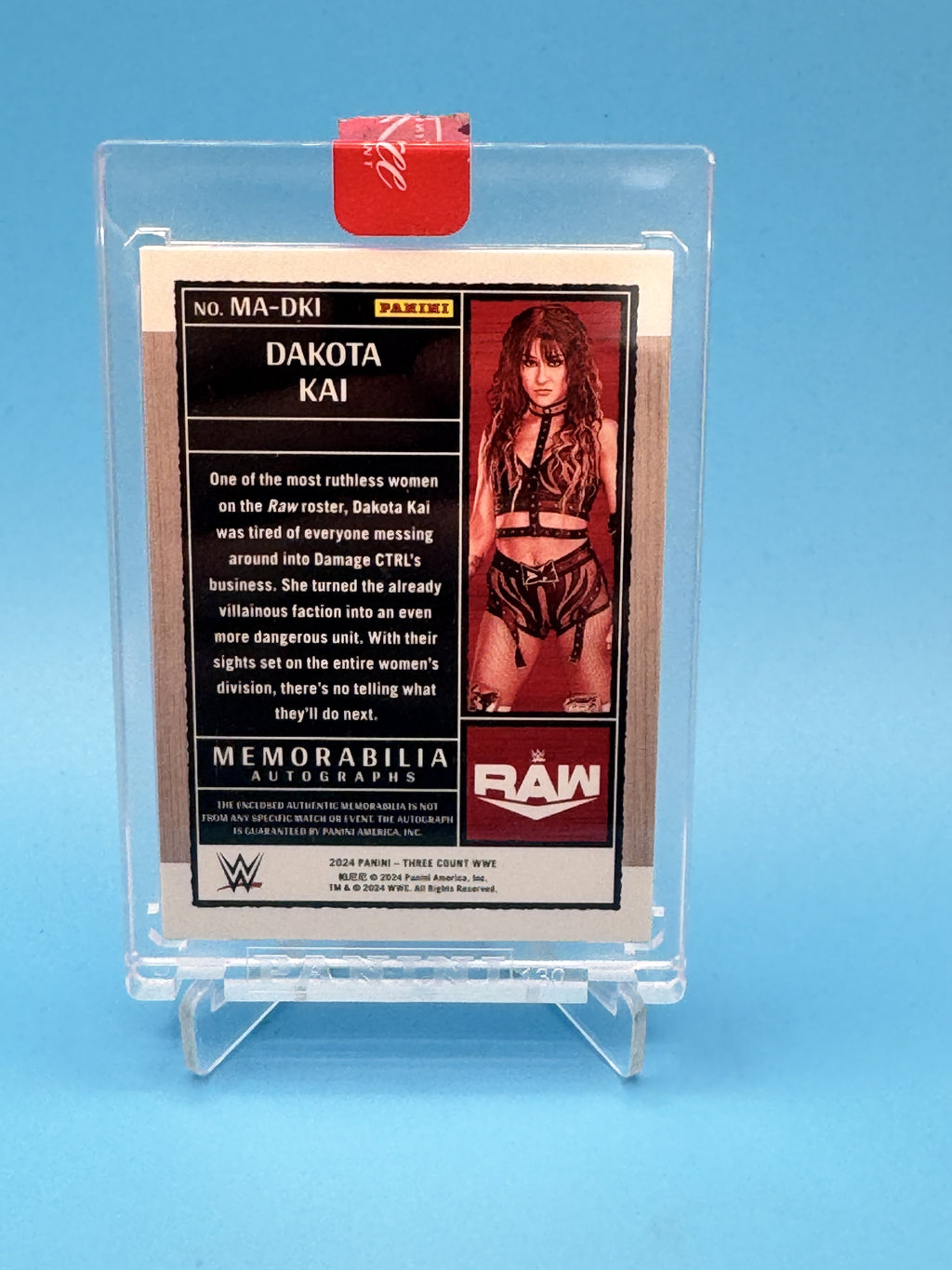 2024 Panini Three Count WWE #MA-DKI Dakota Kai Memorabilia Autographs #/149