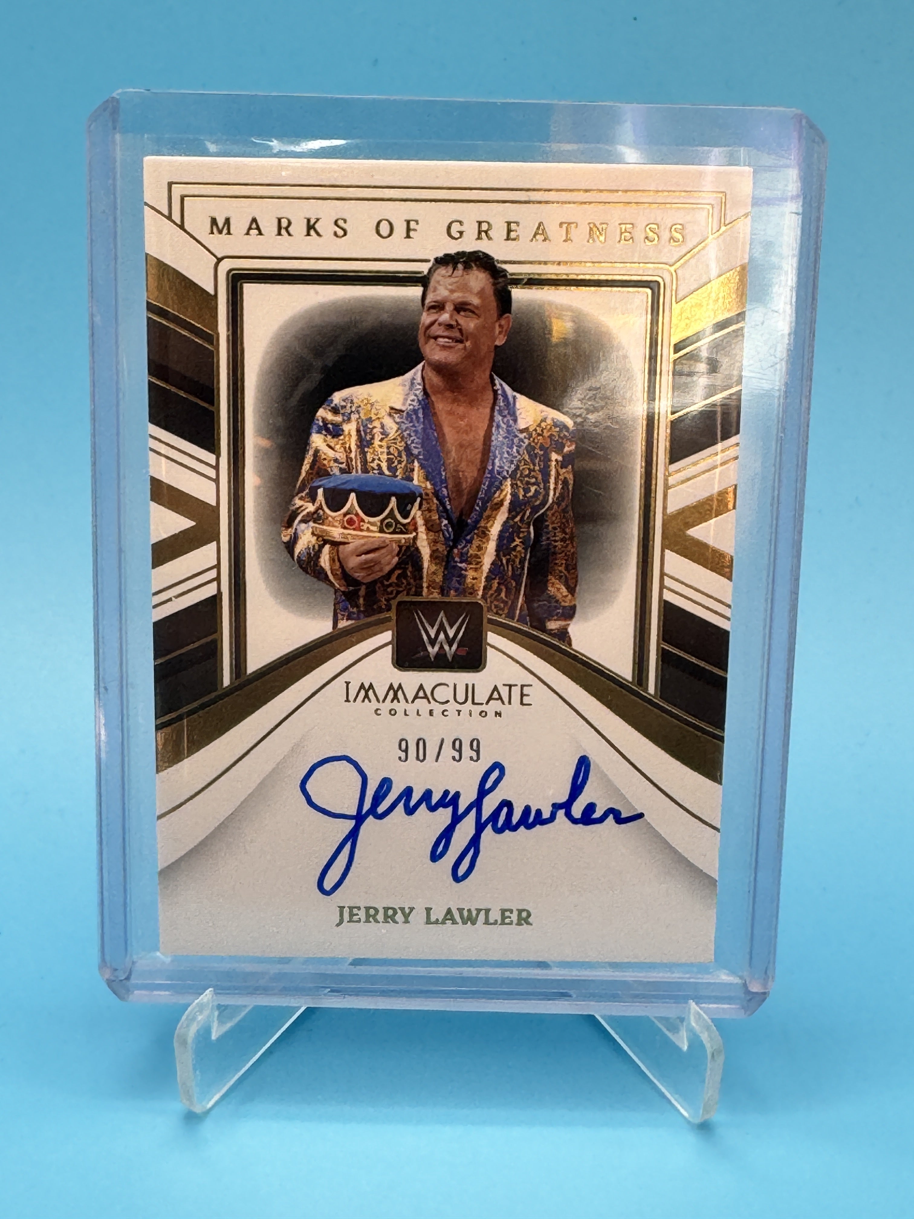 2023 Panini Immaculate WWE #MG-JLW Jerry Lawler Marks of Greatness #/99