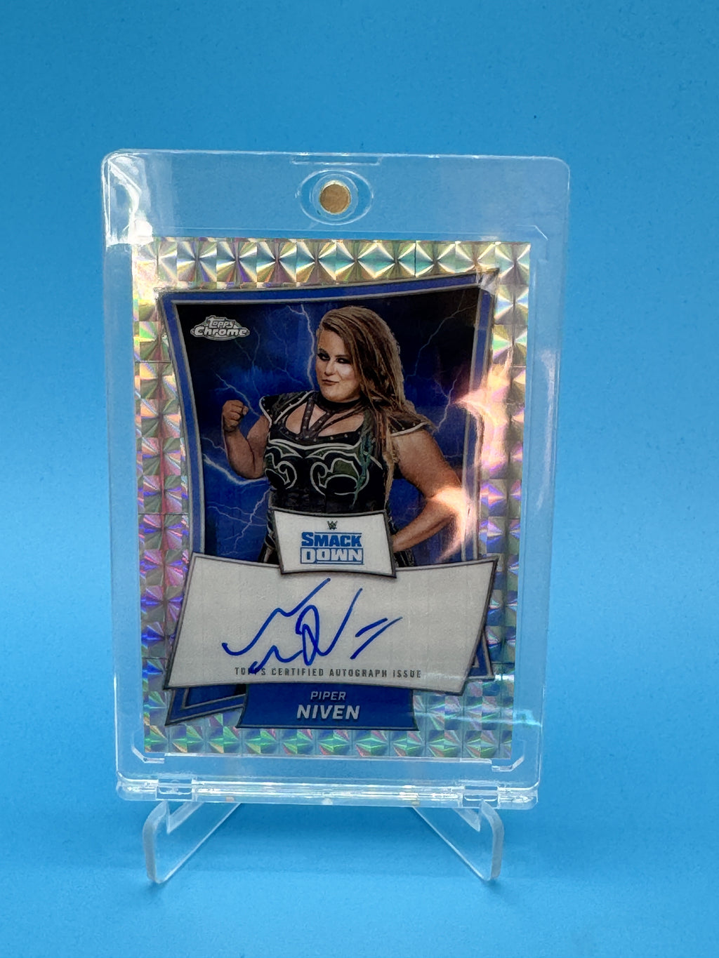 2025 Topps Chrome WWE #BBA-PIP Piper Niven Autographs Geometric Refractor