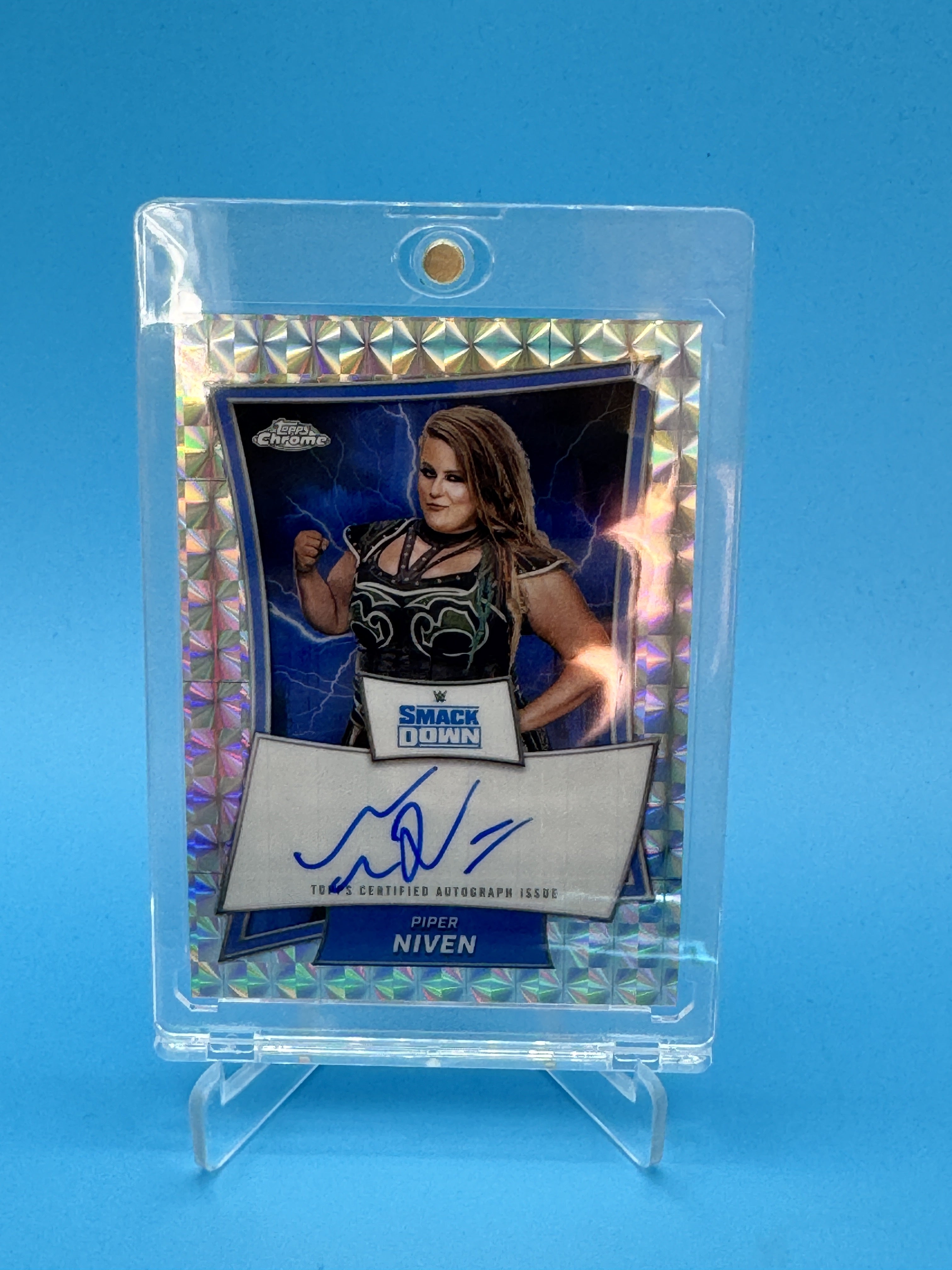 2025 Topps Chrome WWE #BBA-PIP Piper Niven Autographs Geometric Refractor