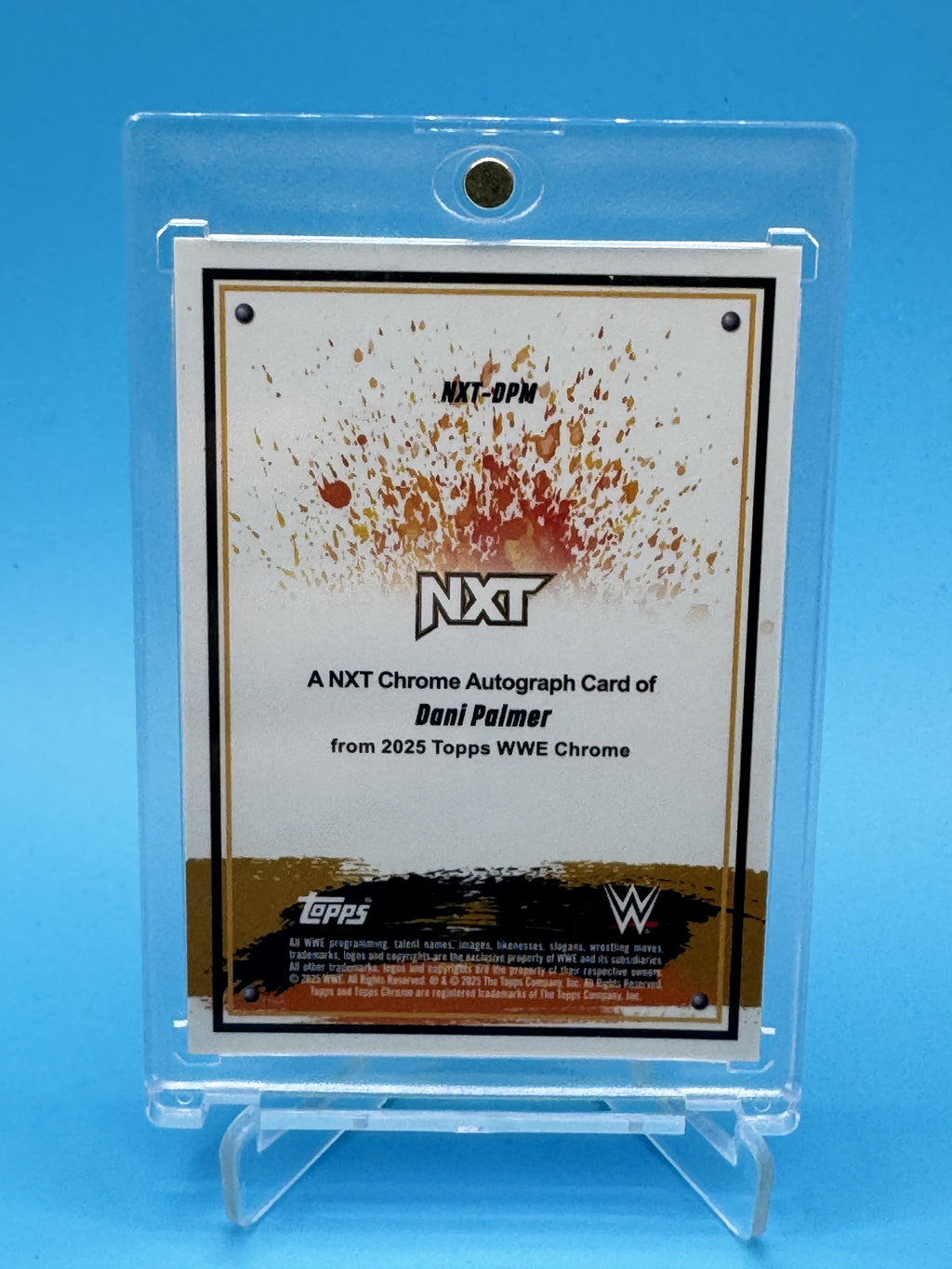 2025 Topps Chrome WWE #NXT-DPM Dani Palmer NXT Autographs Orange Refractor #/25