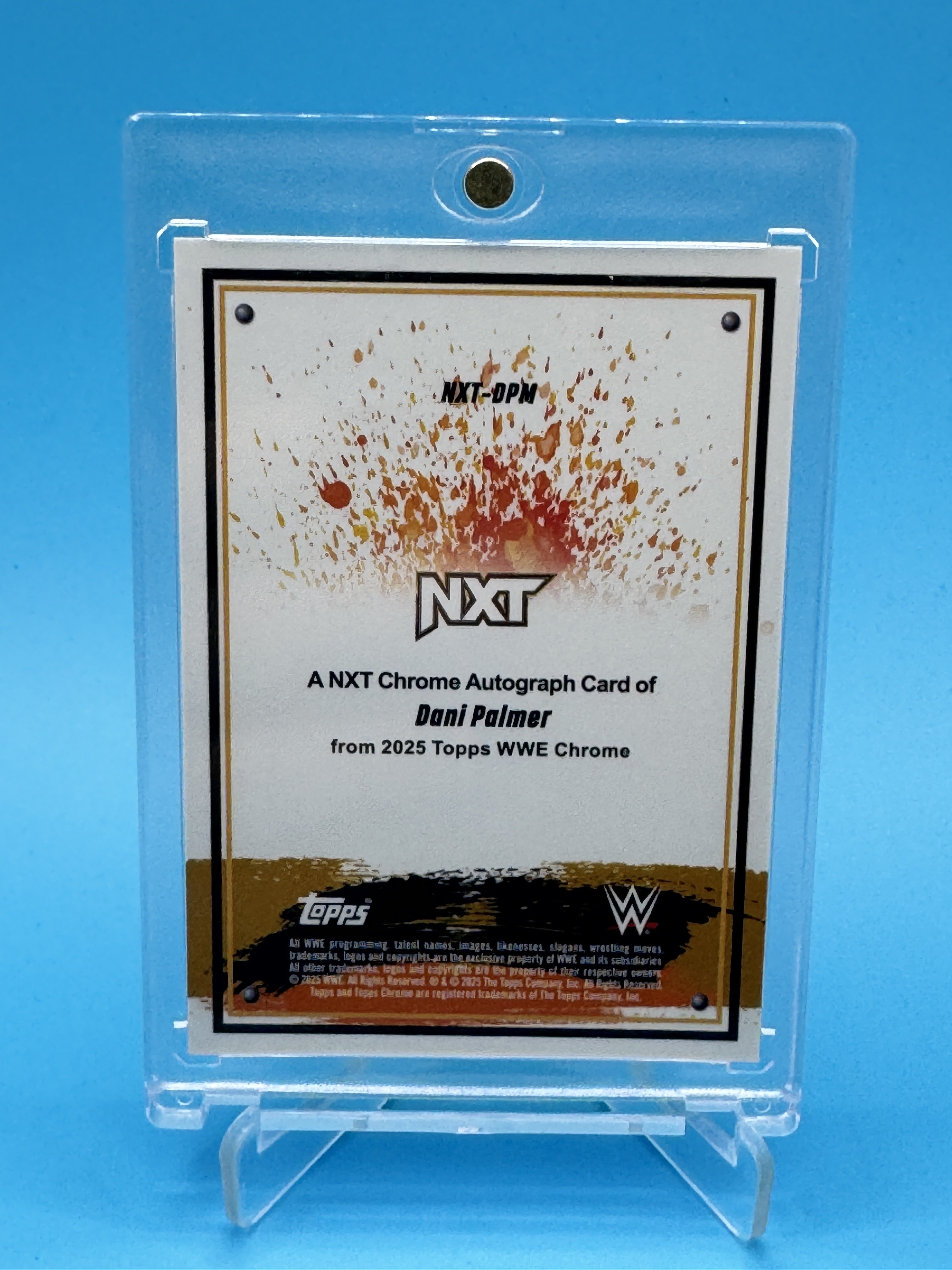 2025 Topps Chrome WWE #NXT-DPM Dani Palmer NXT Autographs Orange Refractor #/25