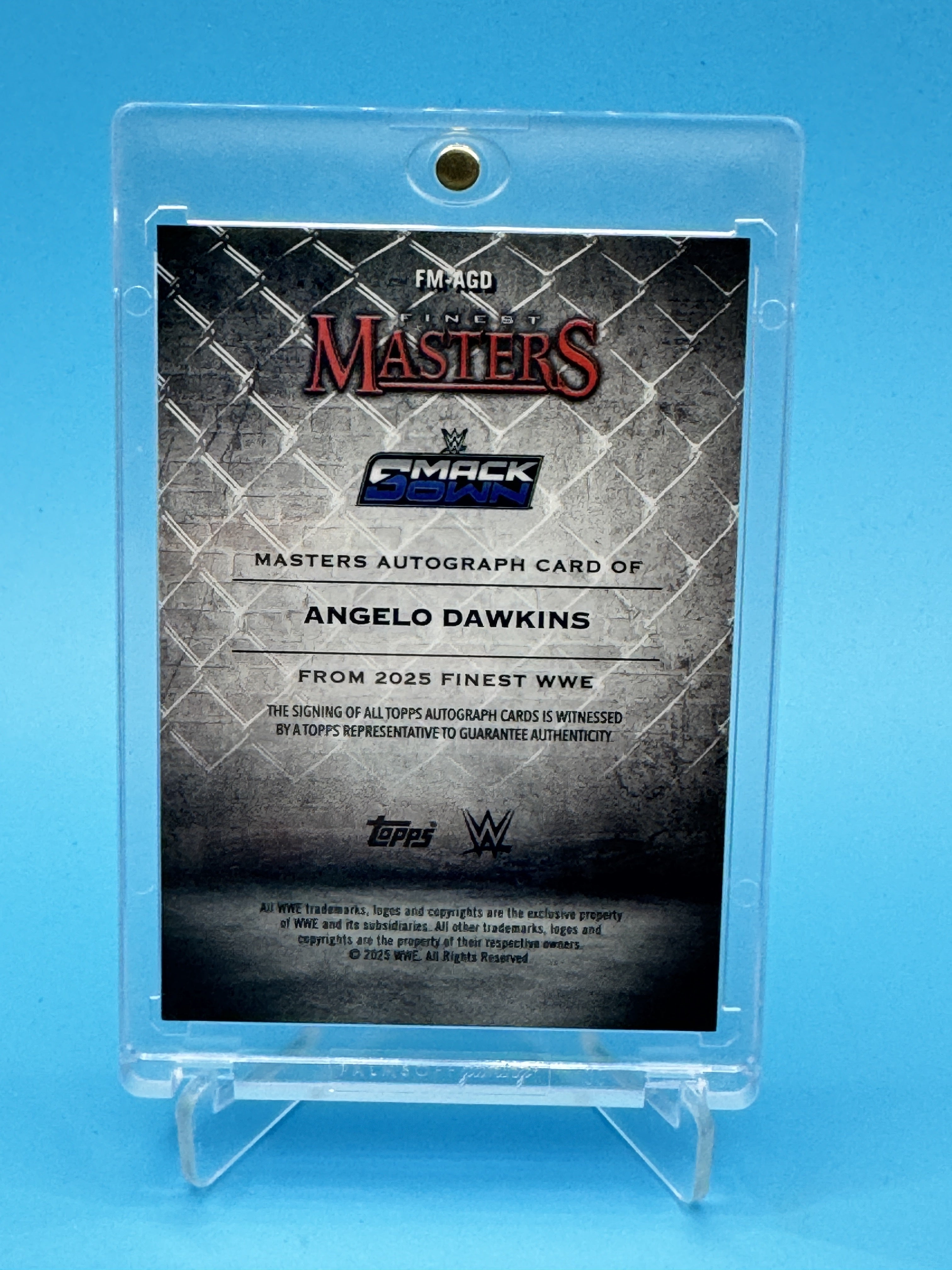 2025 Topps Finest WWE #FM-AGD Angelo Dawkins Masters Autographs