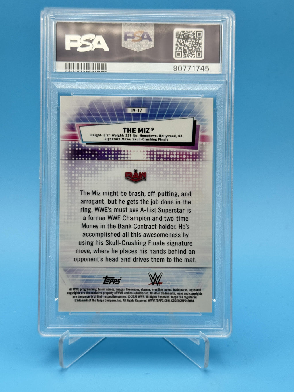 2021 Topps Chrome WWE #IV-17 The Miz Gold Refractors PSA 10 #/50