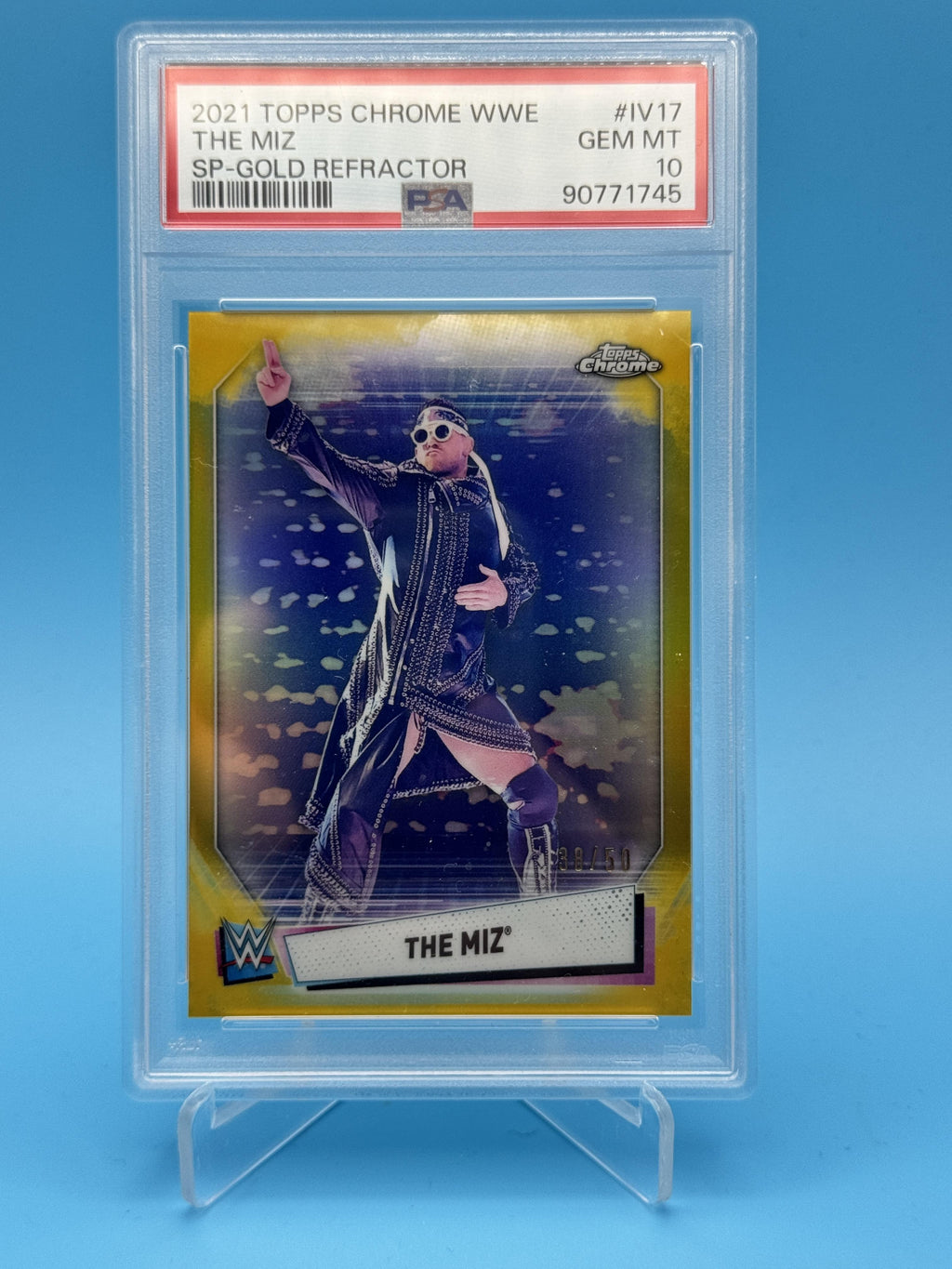 2021 Topps Chrome WWE #IV-17 The Miz Gold Refractors PSA 10 #/50