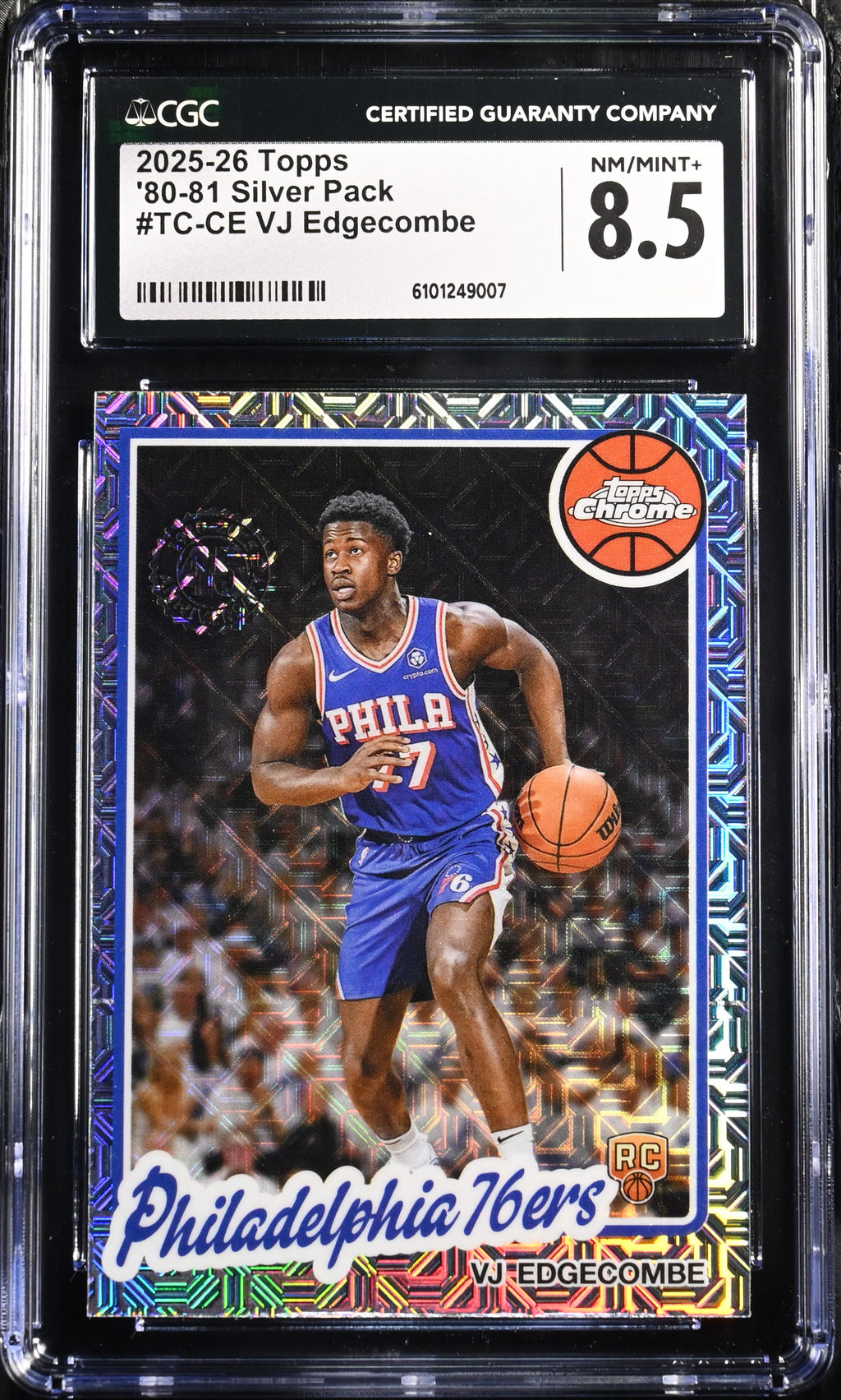 2025-26 Topps #TC-CE VJ Edgecombe '80-81 Silver Pack CGC 8.5