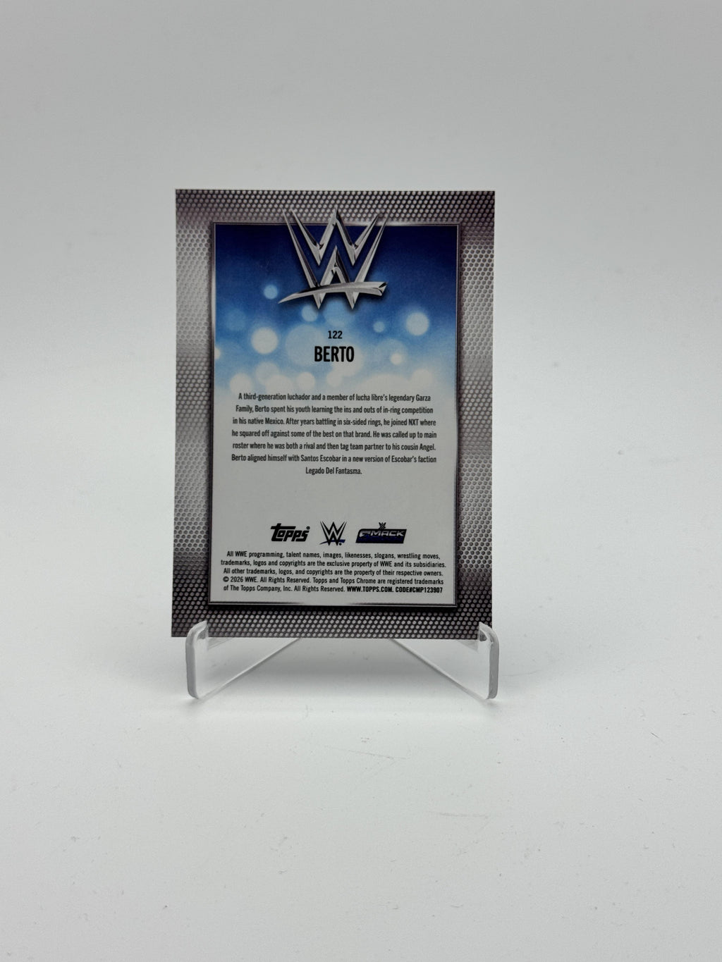 2026 Topps Chrome WWE #122 Berto Purple Geometric Refractor #/10