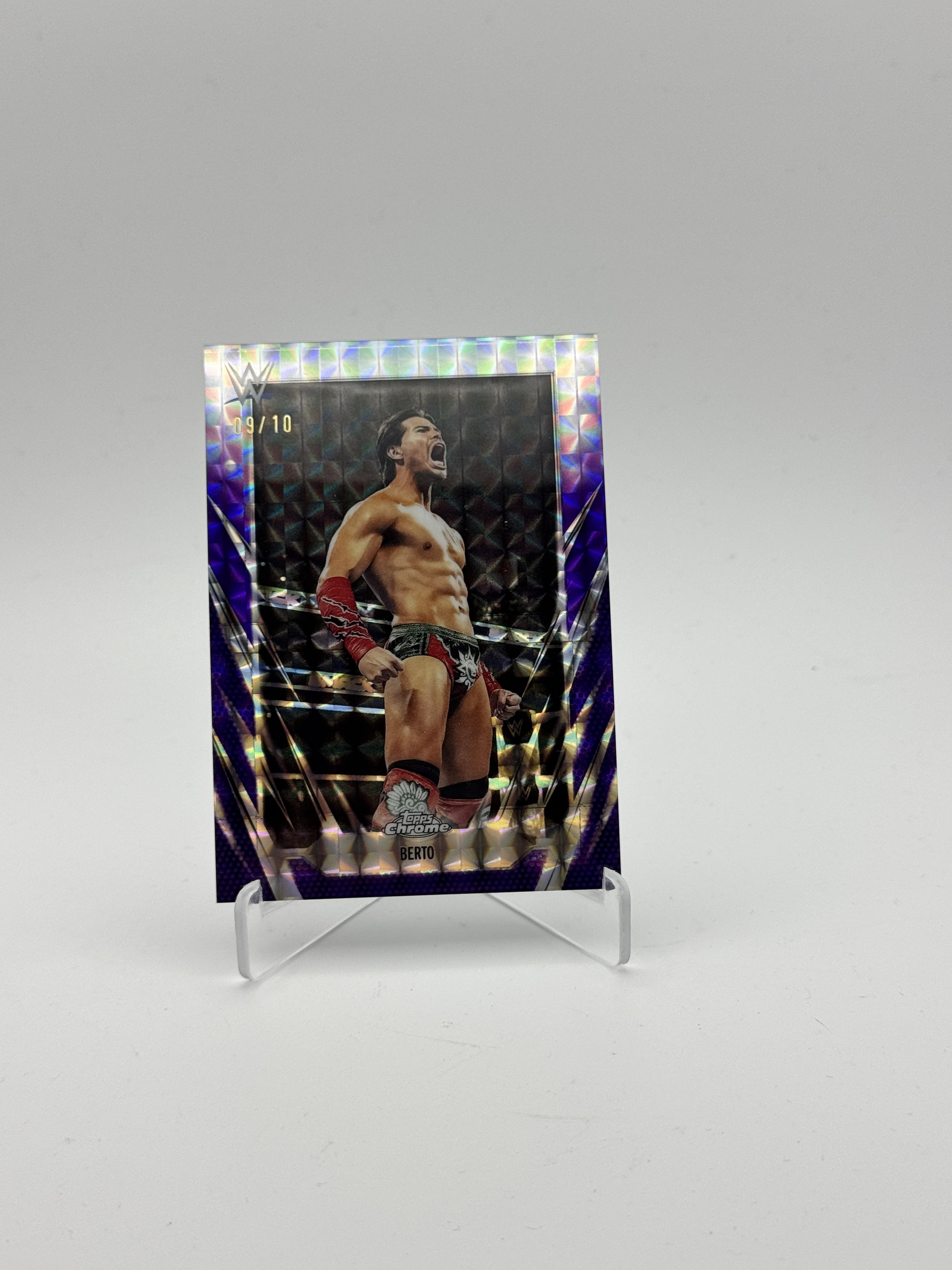 2026 Topps Chrome WWE #122 Berto Purple Geometric Refractor #/10