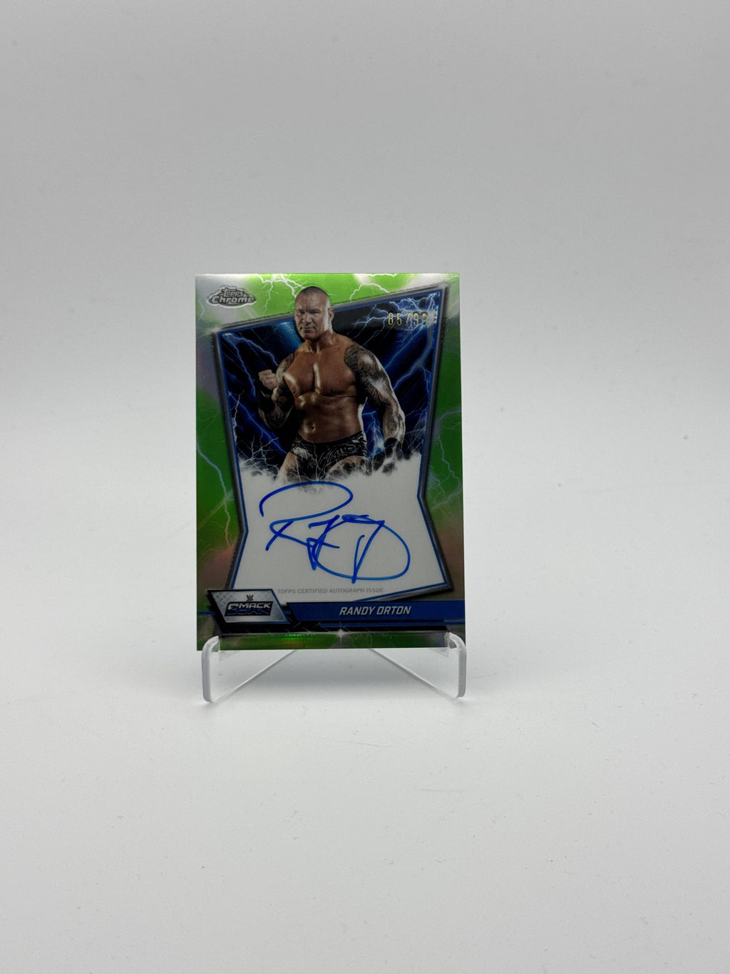 2026 Topps Chrome WWE Randy Orton Blue Brand Autograph Green Refractor #/99