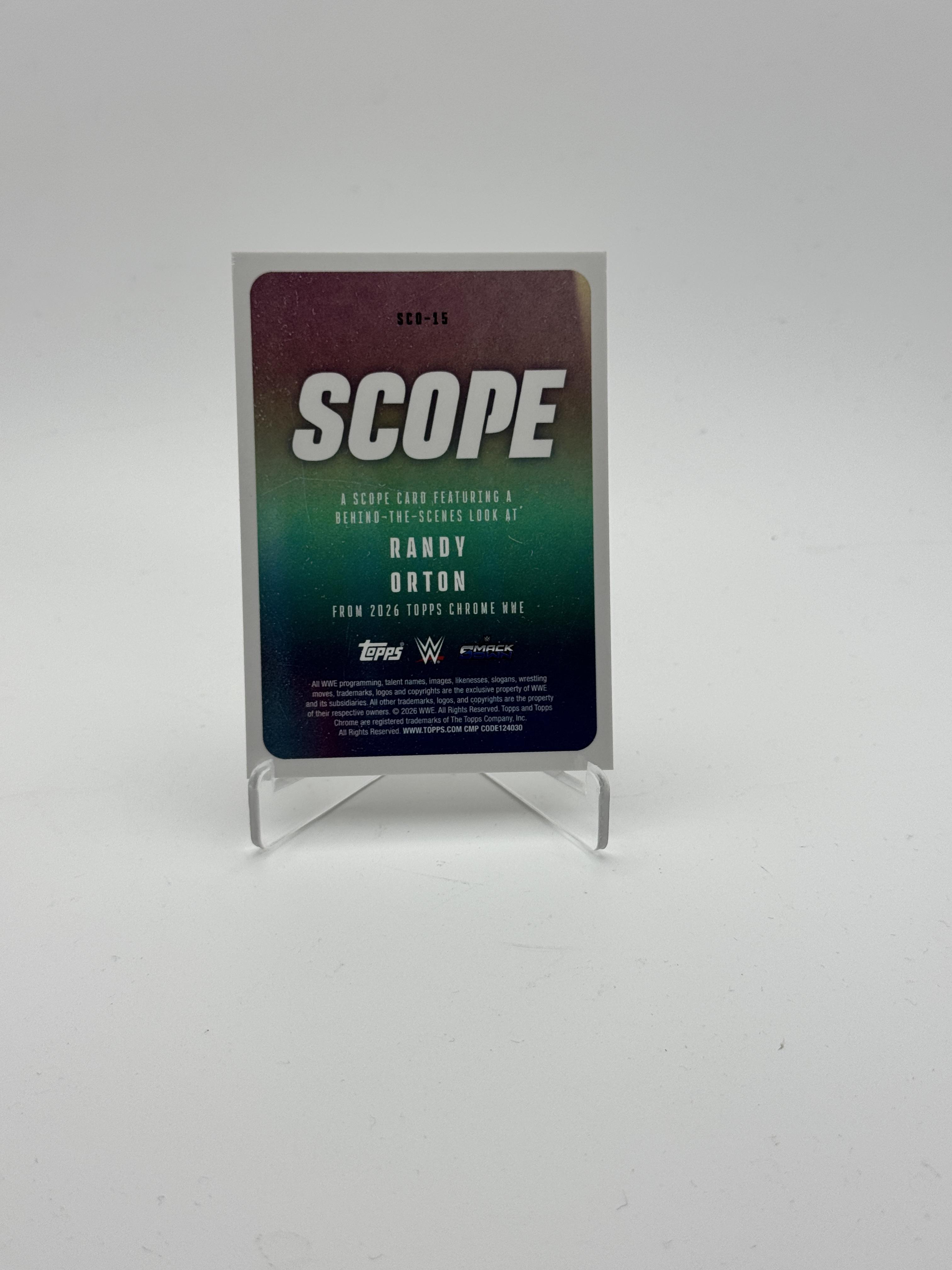 2026 Topps Chrome WWE #SCO-15 Randy Orton Scope Gold Geometric Refactor #/50