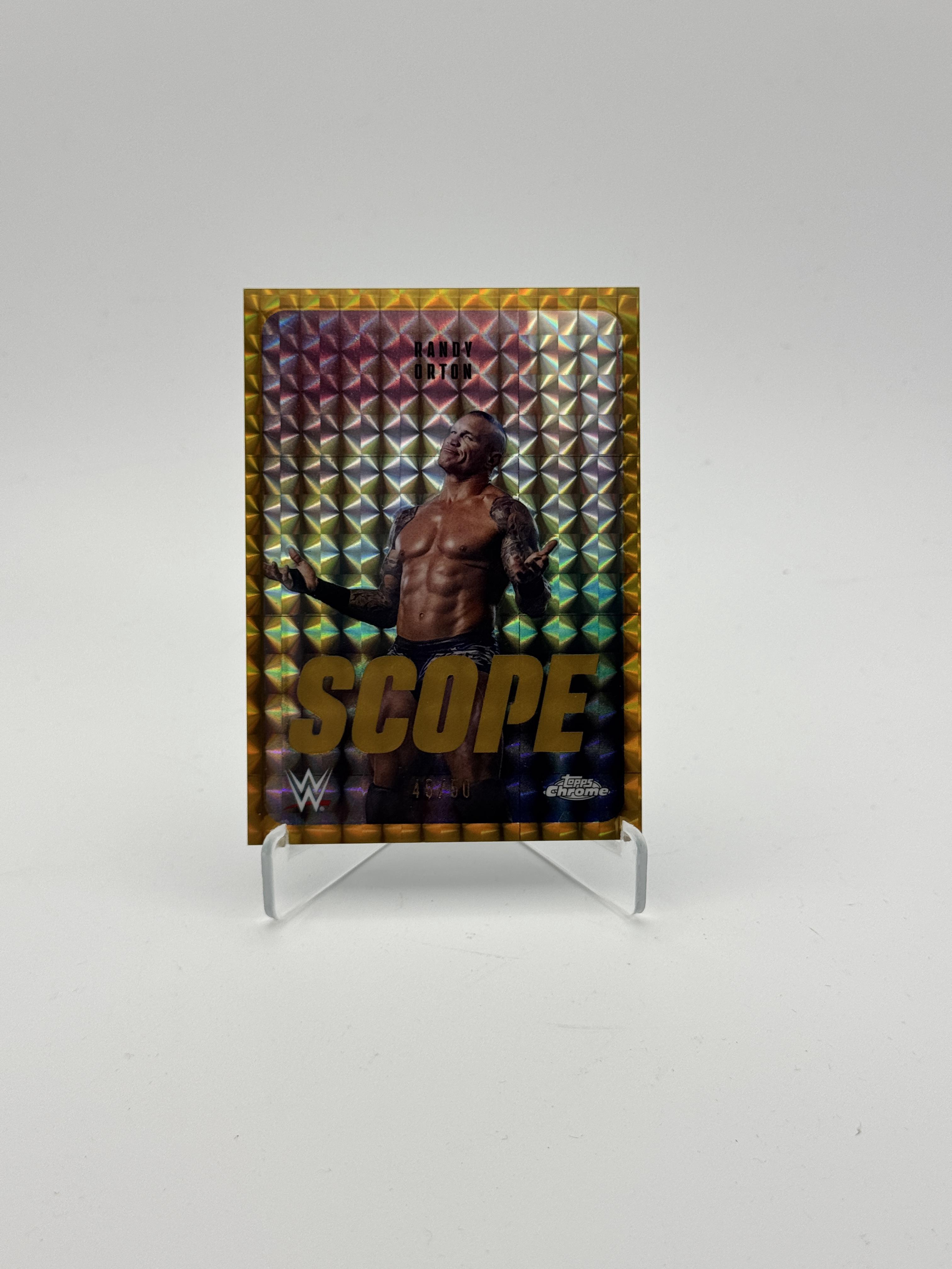 2026 Topps Chrome WWE #SCO-15 Randy Orton Scope Gold Geometric Refactor #/50