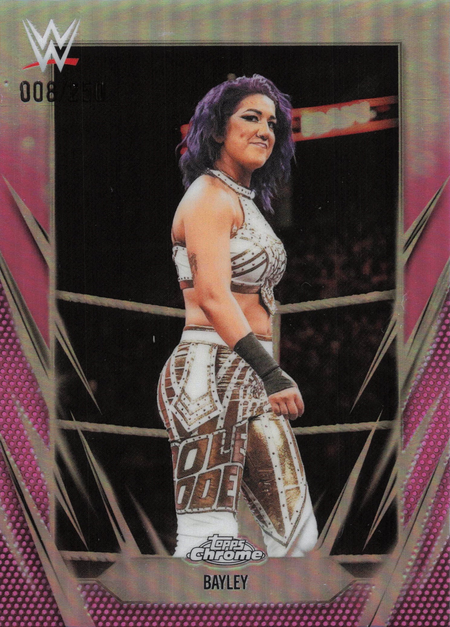 2026 Topps Chrome WWE #19 Bayley Pink Refractor #/250