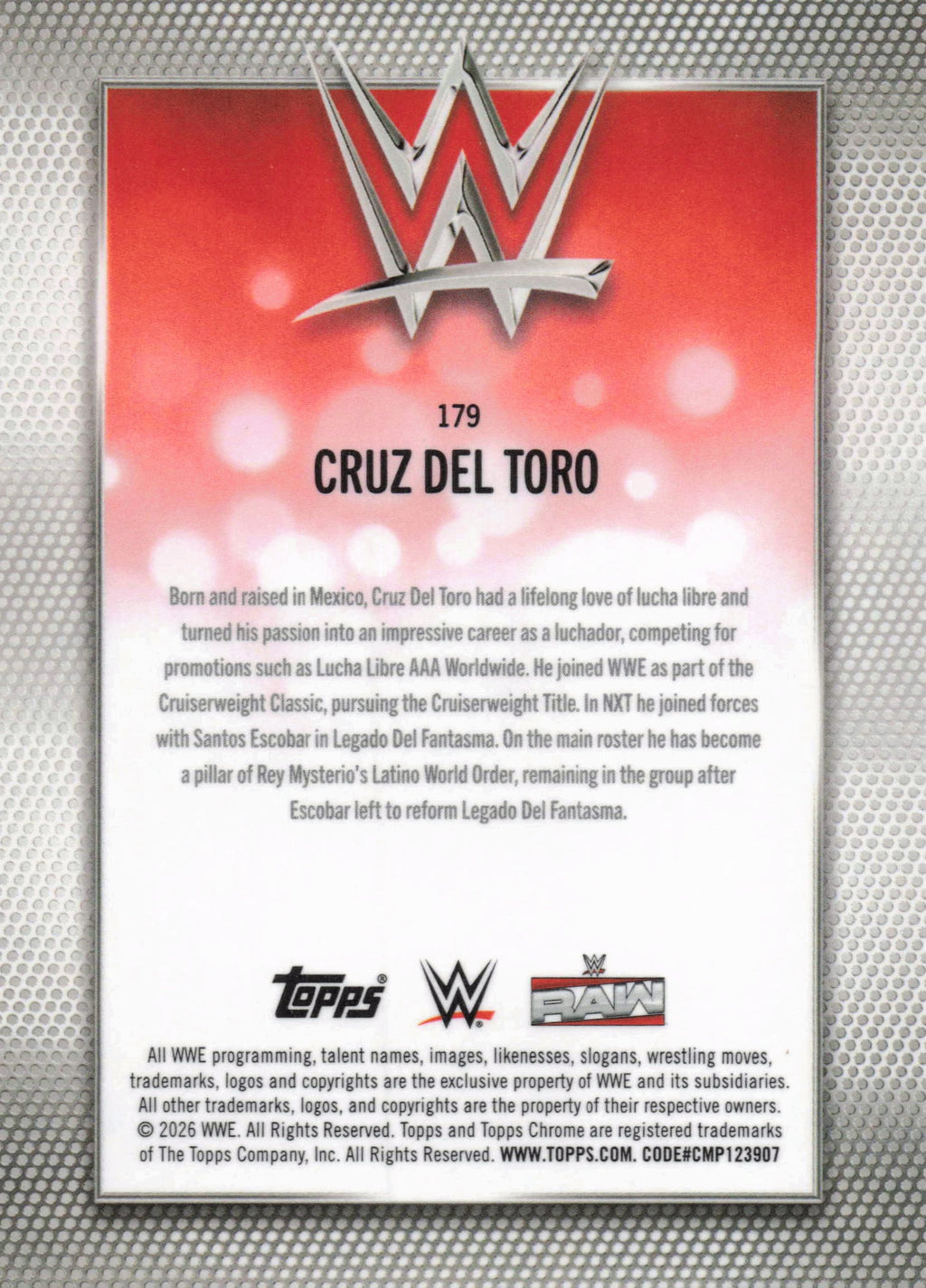 2026 Topps Chrome WWE #179 Cruz Del Toro Refractor