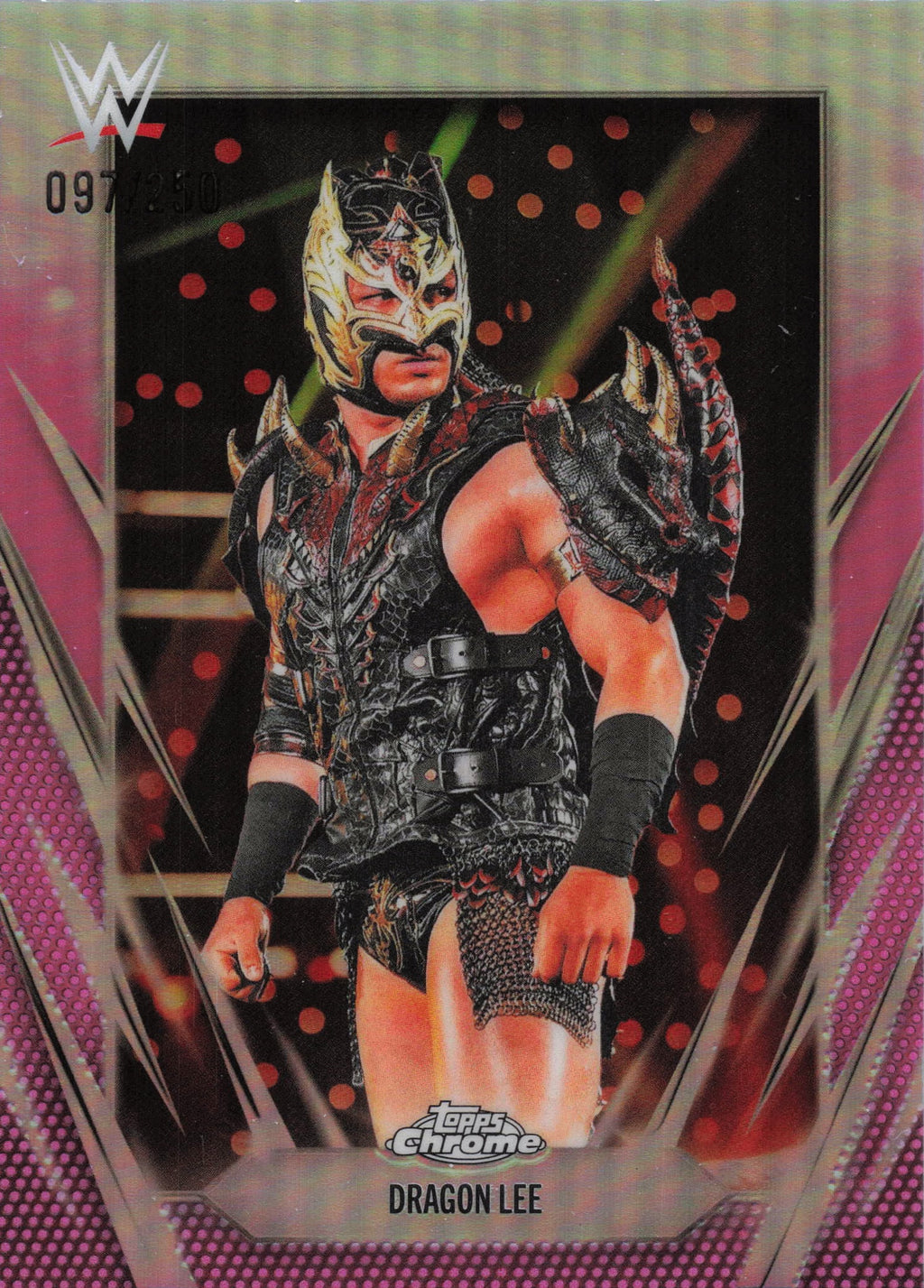 2026 Topps Chrome WWE #155 Dragon Lee Pink Refractor #/250