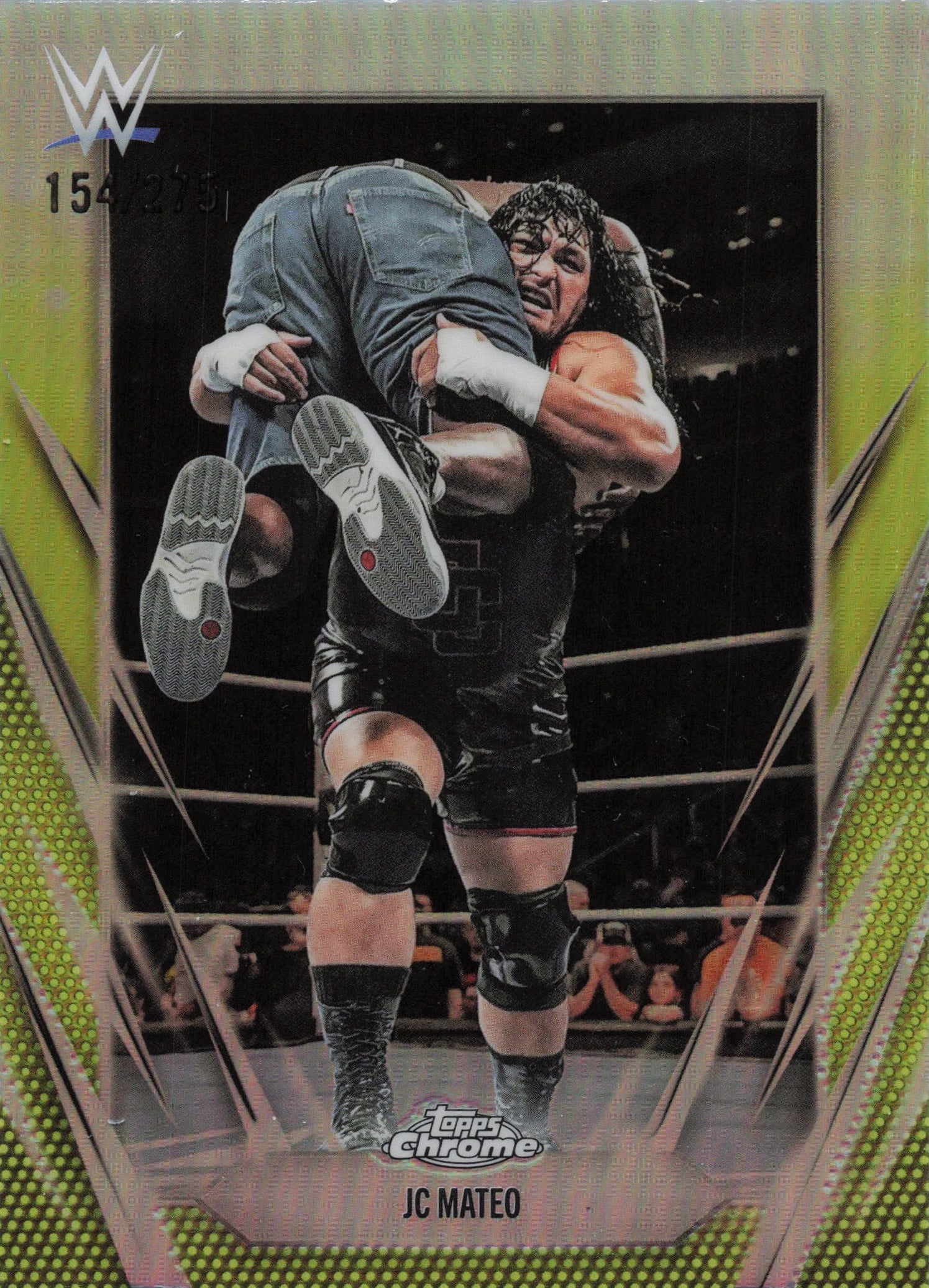 2026 Topps Chrome WWE #100 JC Mateo Yellow Refractor #/275