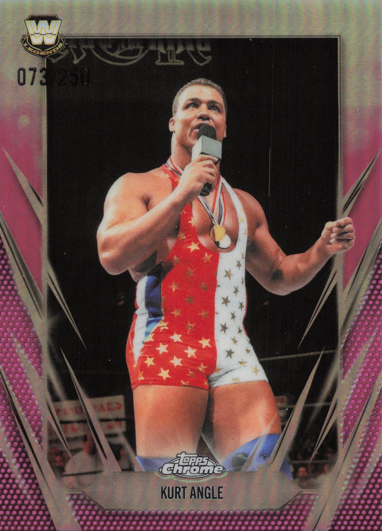 2026 Topps Chrome WWE #123 Kurt Angle Pink Refractor #/250