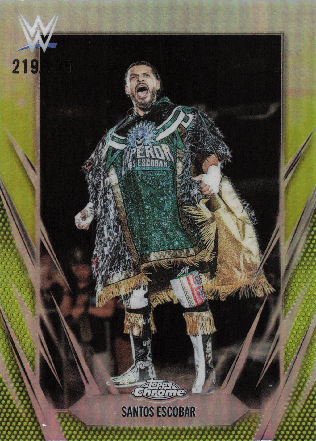 2026 Topps Chrome WWE #164 Santos Escobar Yellow Refractor #/275