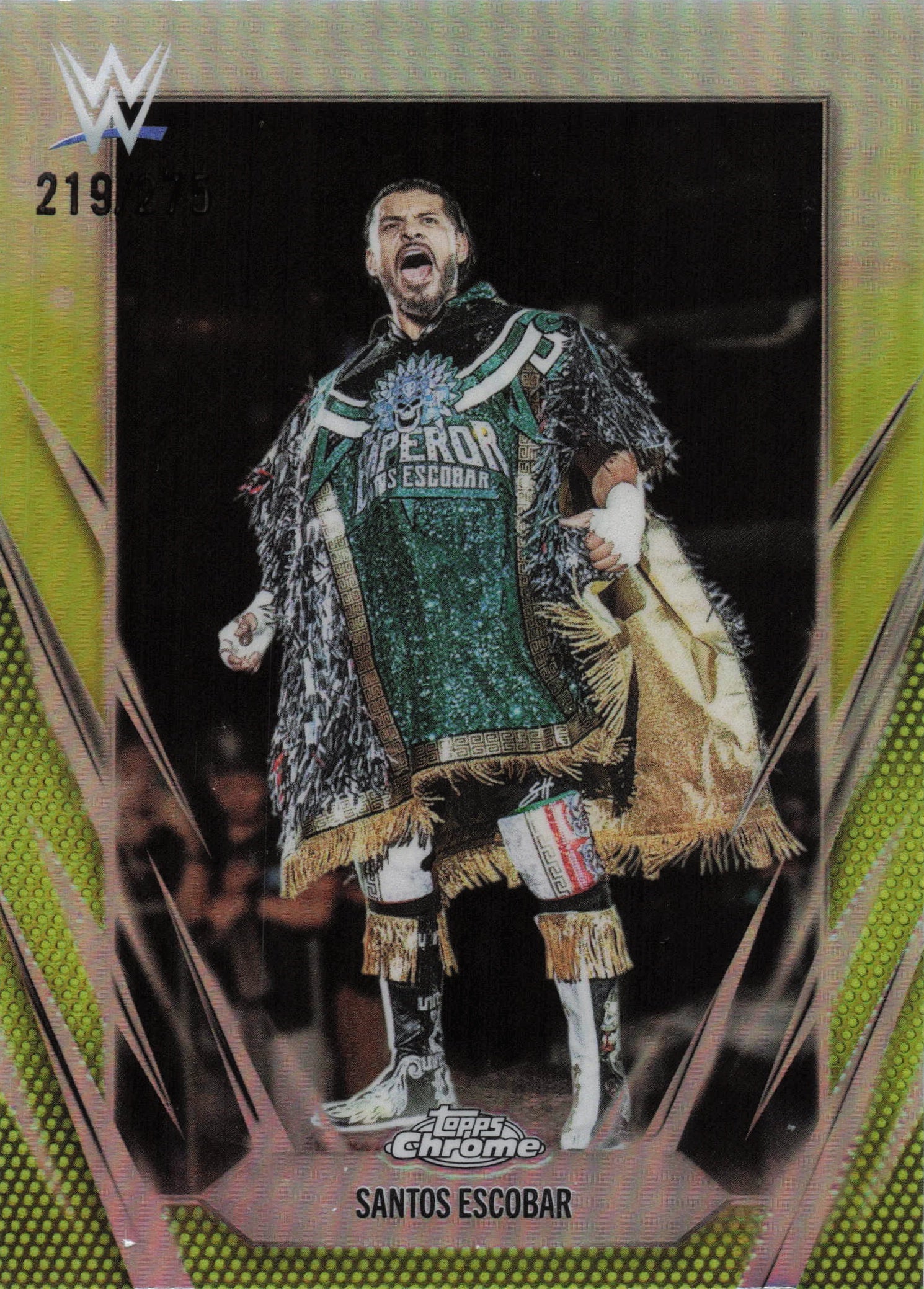 2026 Topps Chrome WWE #164 Santos Escobar Yellow Refractor #/275