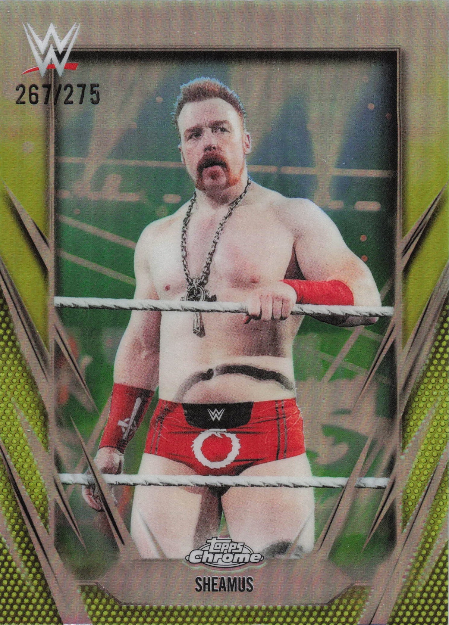 2026 Topps Chrome WWE #69 Sheamus Yellow Refractor #/275