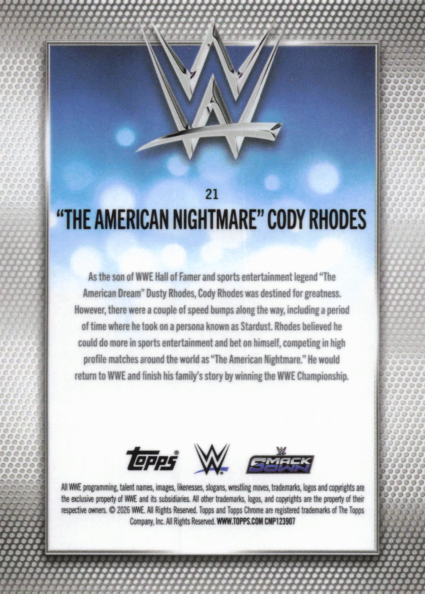 2026 Topps Chrome WWE "The American Nightmare" Cody Rhodes Pink #/250