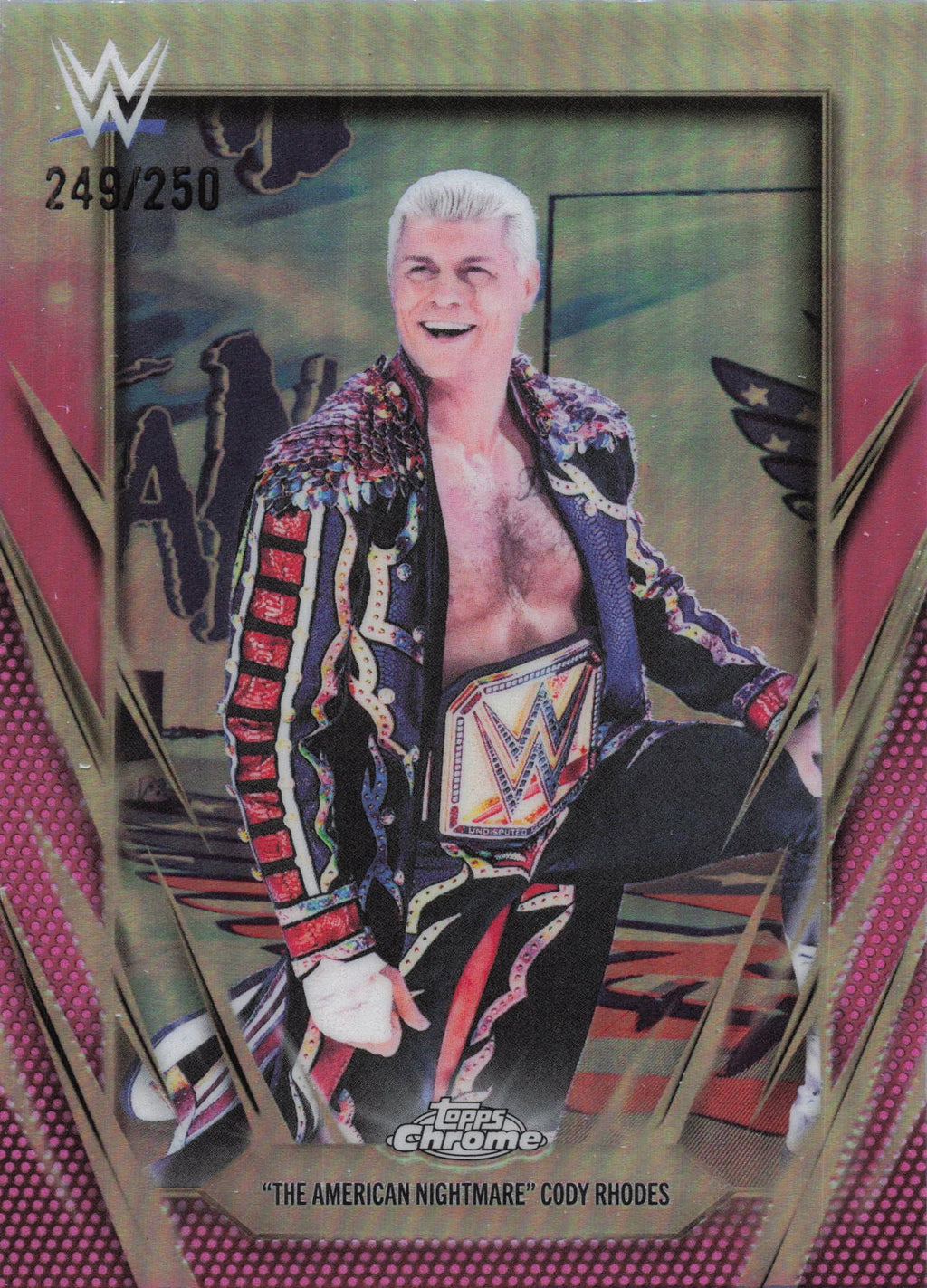 2026 Topps Chrome WWE "The American Nightmare" Cody Rhodes Pink #/250