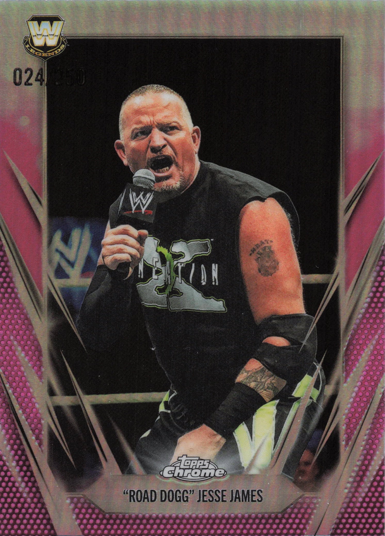 2026 Topps Chrome WWE #23 "Road Dogg" Jesse James Pink Refractor #/250