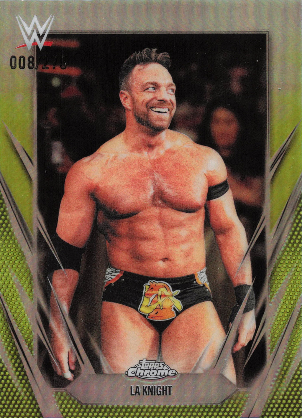 2026 Topps Chrome WWE #87 LA Knight Yellow Refractor #/275