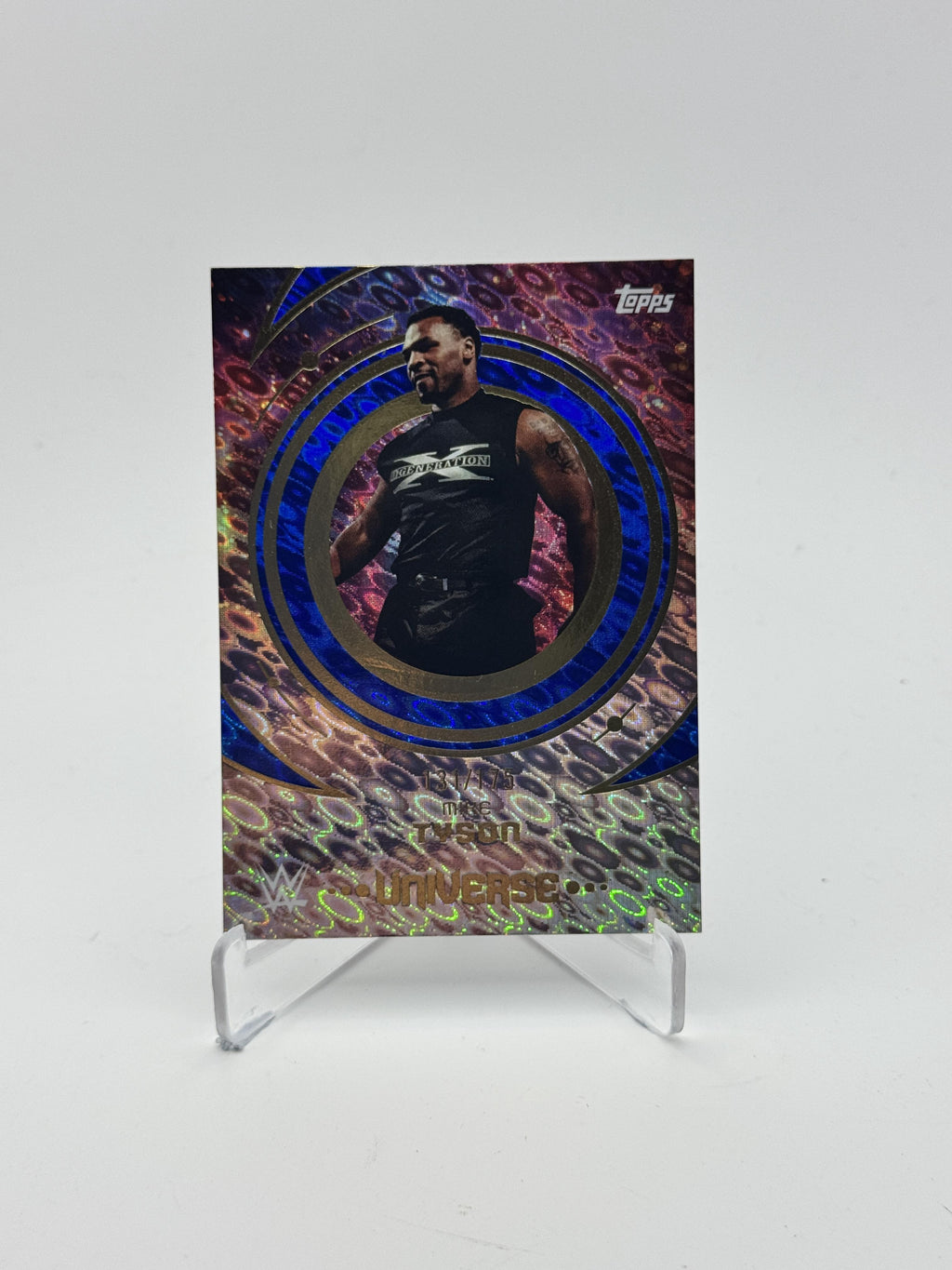 2025 Topps Universe WWE #64 Mike Tyson Blue Pulse #/175