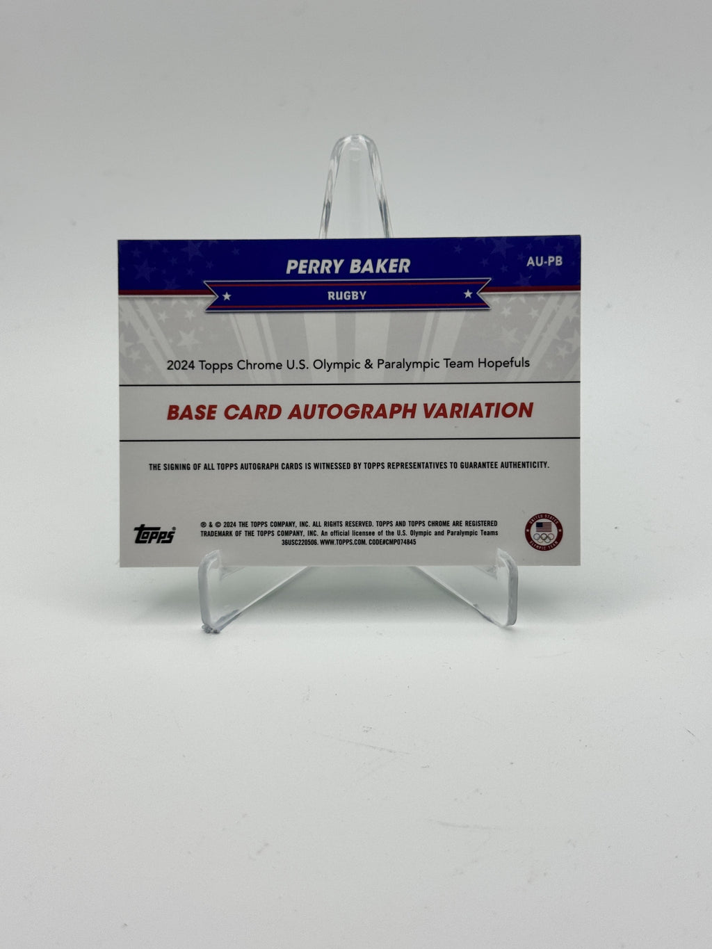 2024 Topps Chrome U.S. Olympics - Perry Baker Autographs Green Refractors #/99