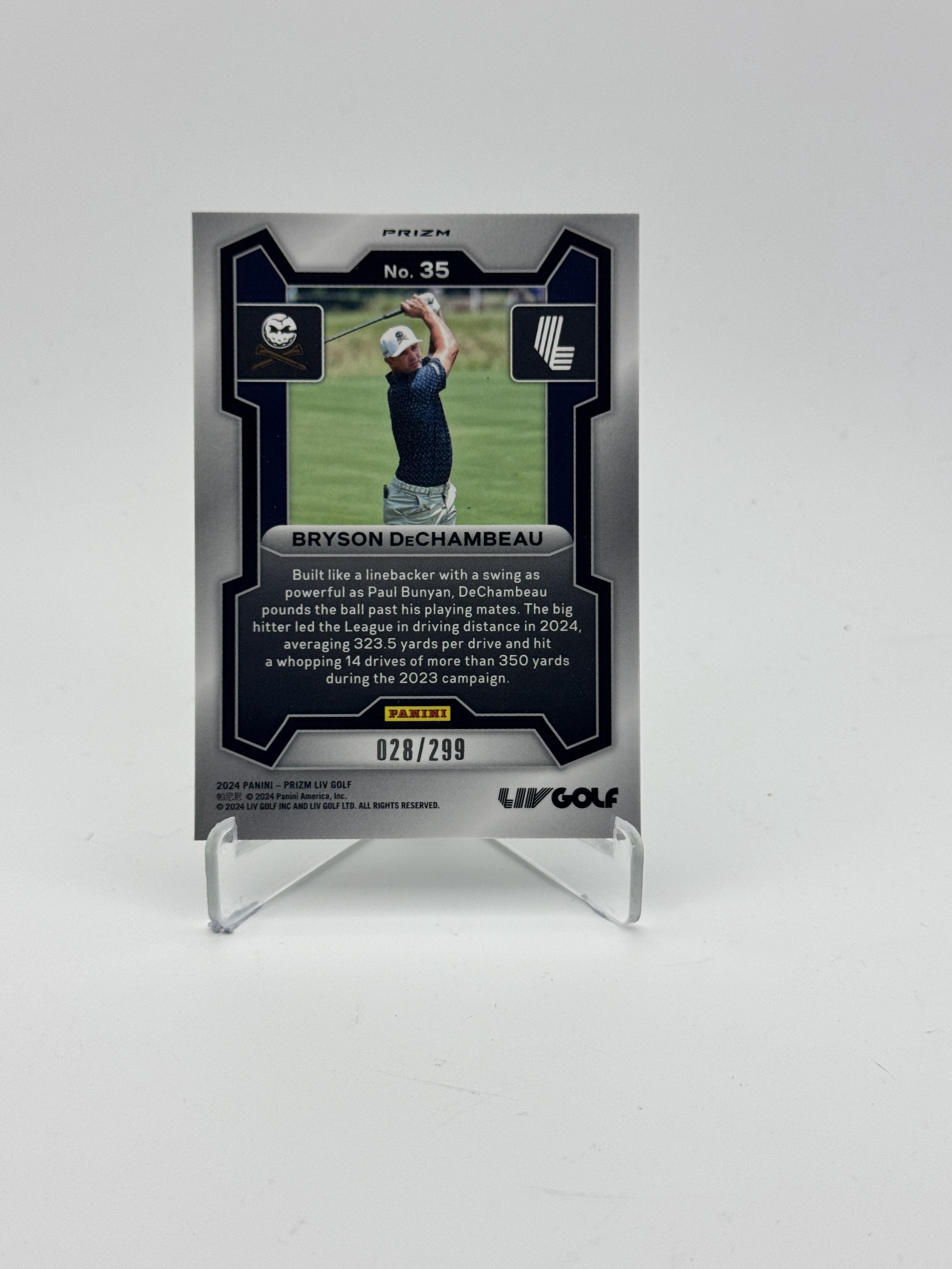 2024 Panini Prizm LIV #35 Bryson DeChambeau Pulsar #/299