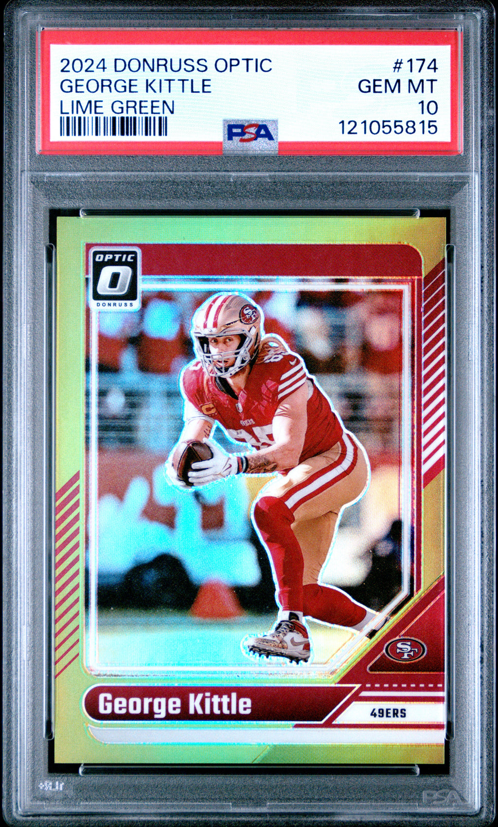 2024 Panini Donruss Optic #174 George Kittle Lime Green PSA 10 #/50