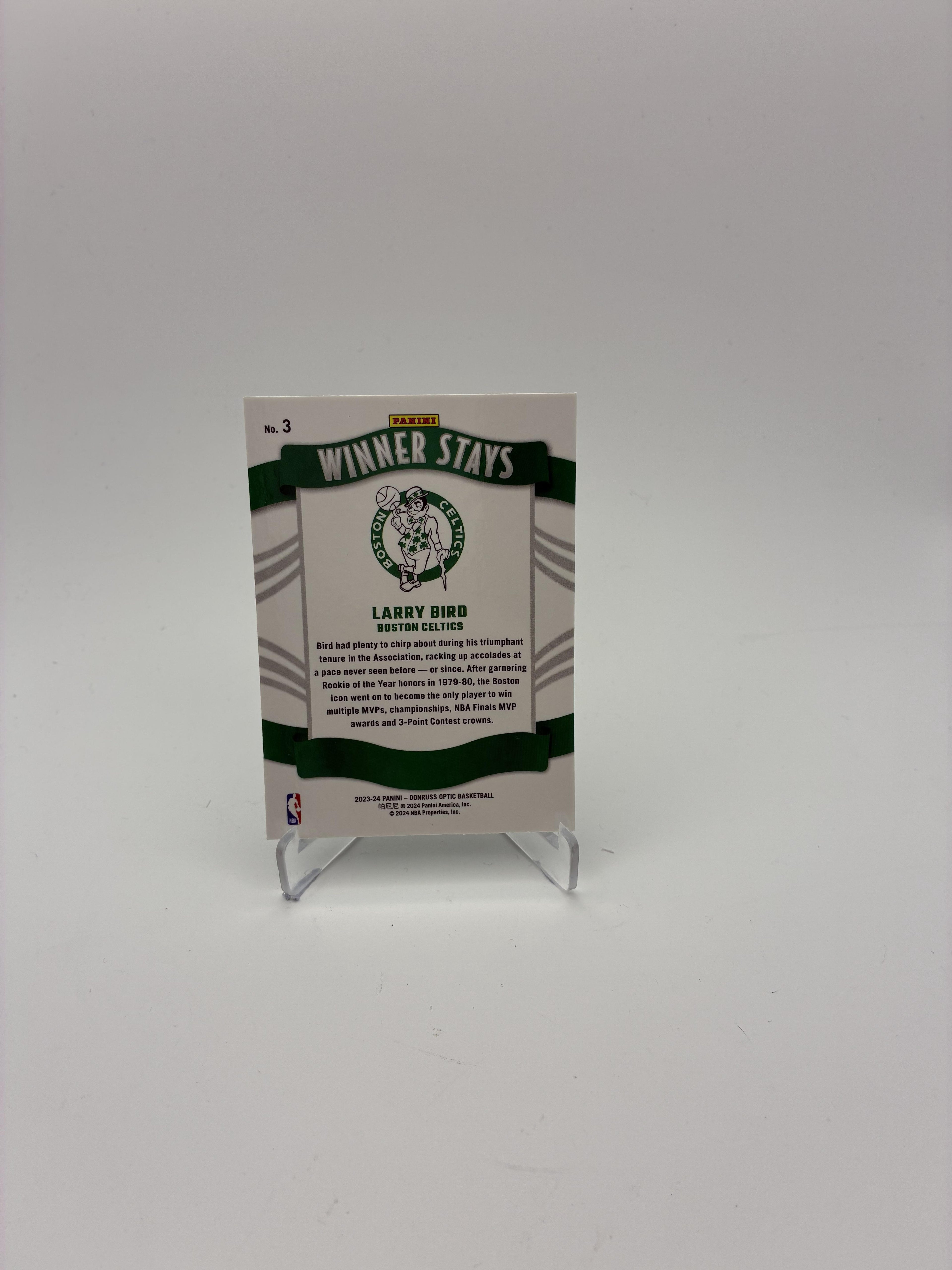 2023-24 Donruss Optic #3 Larry Bird Winner Stays