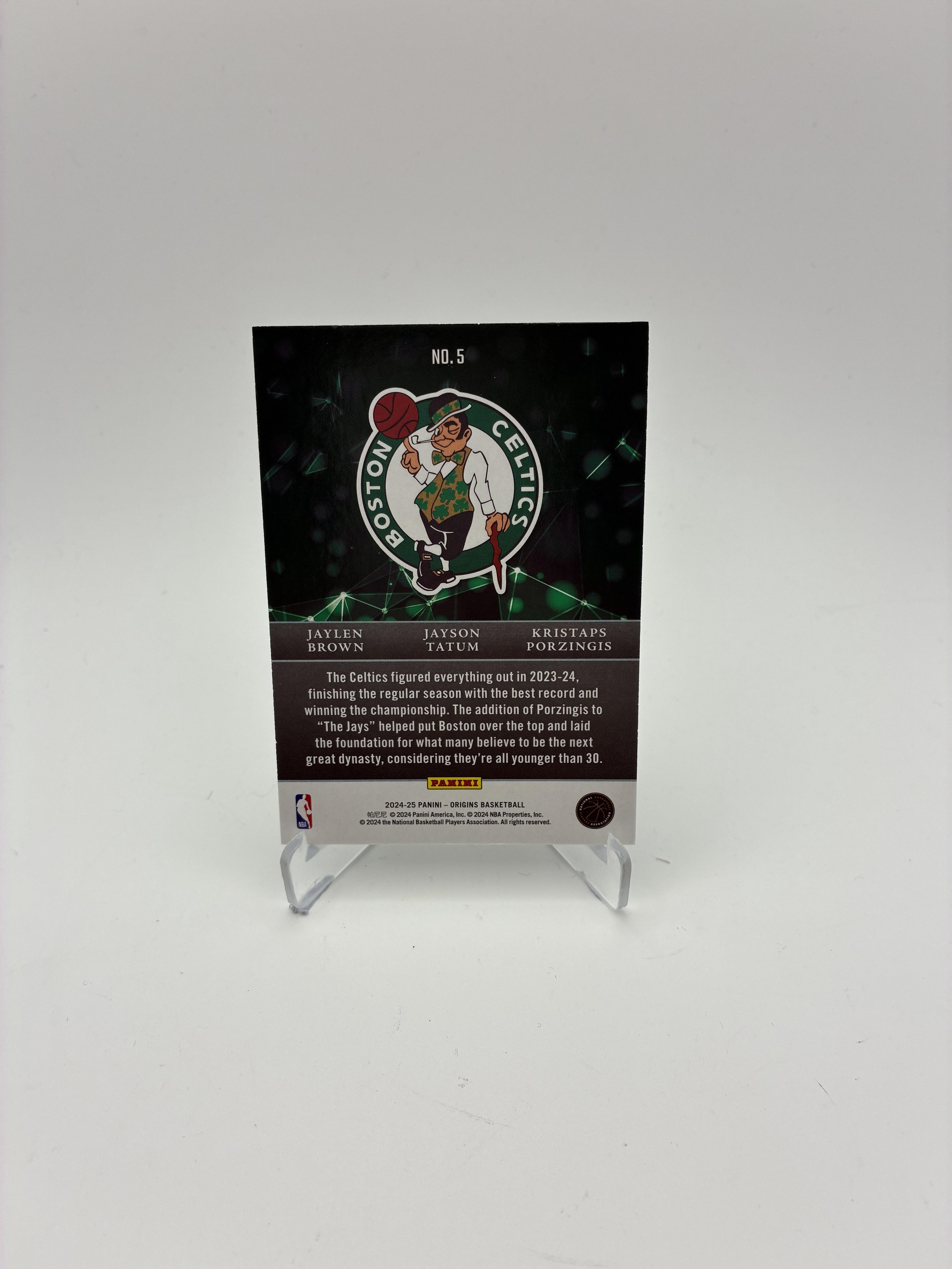 2024-25 Panini Origins #5 Jayson Tatum-Kristaps Porzingis-Jaylen Brown Nucleus