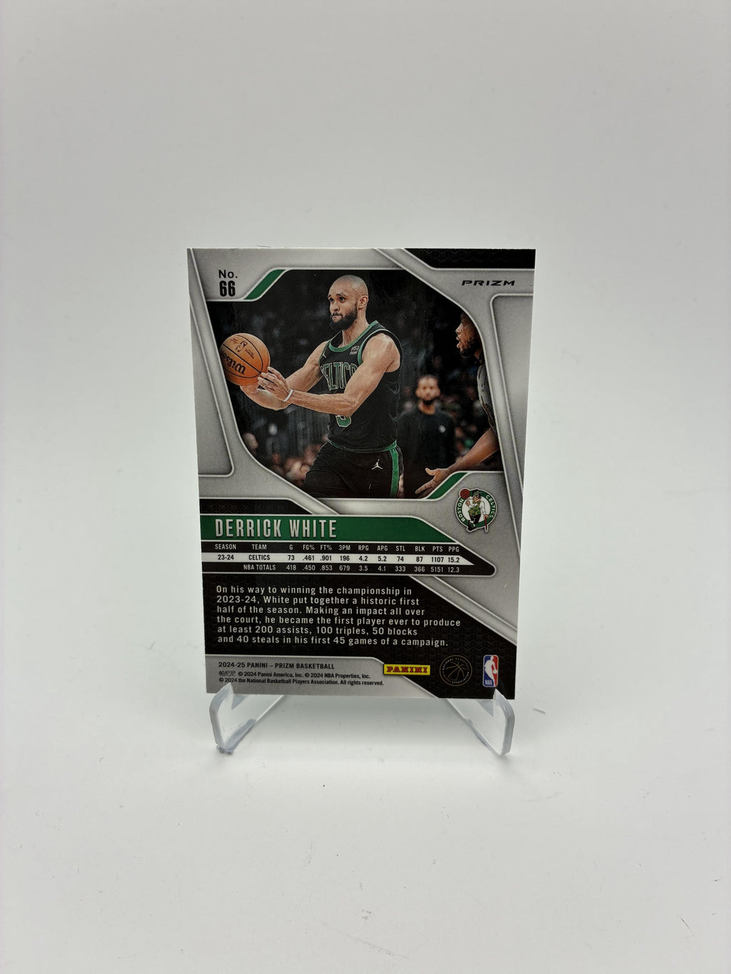2024-25 Panini Prizm #66 Derrick White Prizms Green Wave