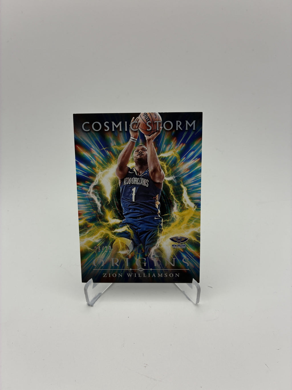 2024-25 Panini Origins #8 Zion Williamson Cosmic Storm Gold #/10