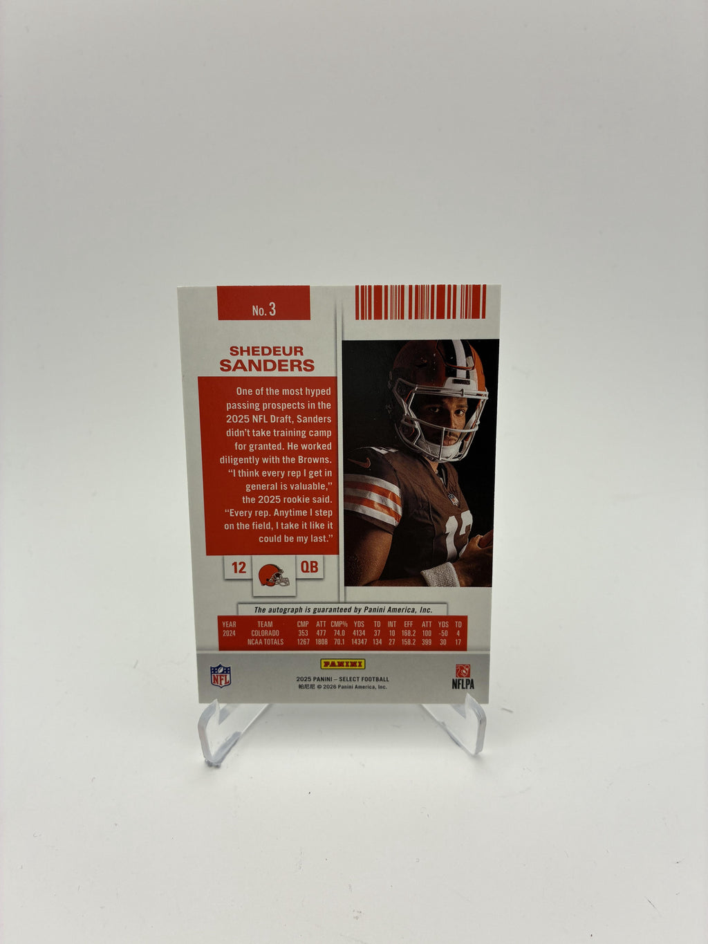 2025 Panini Select #3 Shedeur Sanders Contenders Rookie Ticket RPS