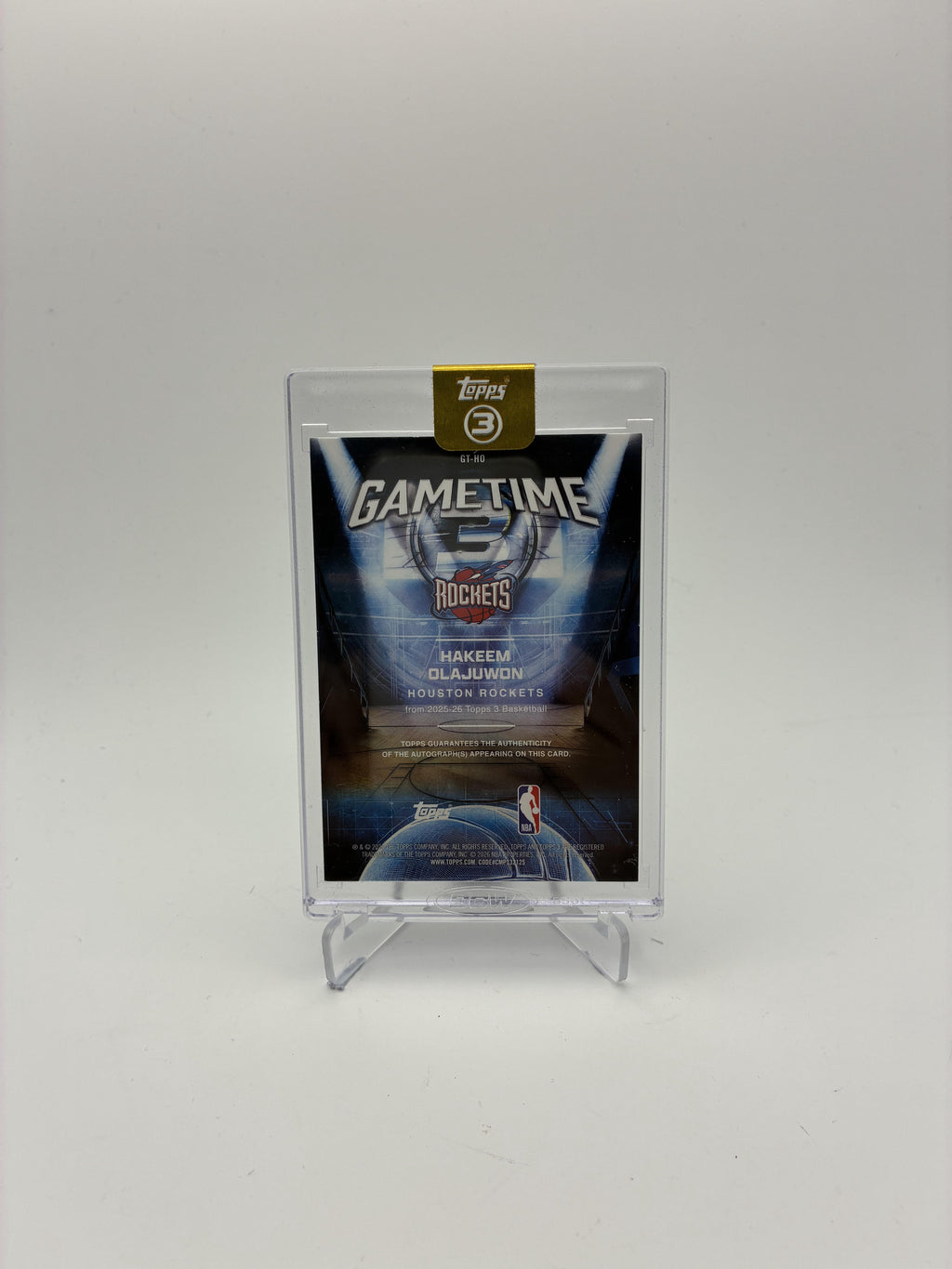 2025-26 Topps 3 #GT-HO Hakeem Olajuwon Game Time Graphs Blue #/15