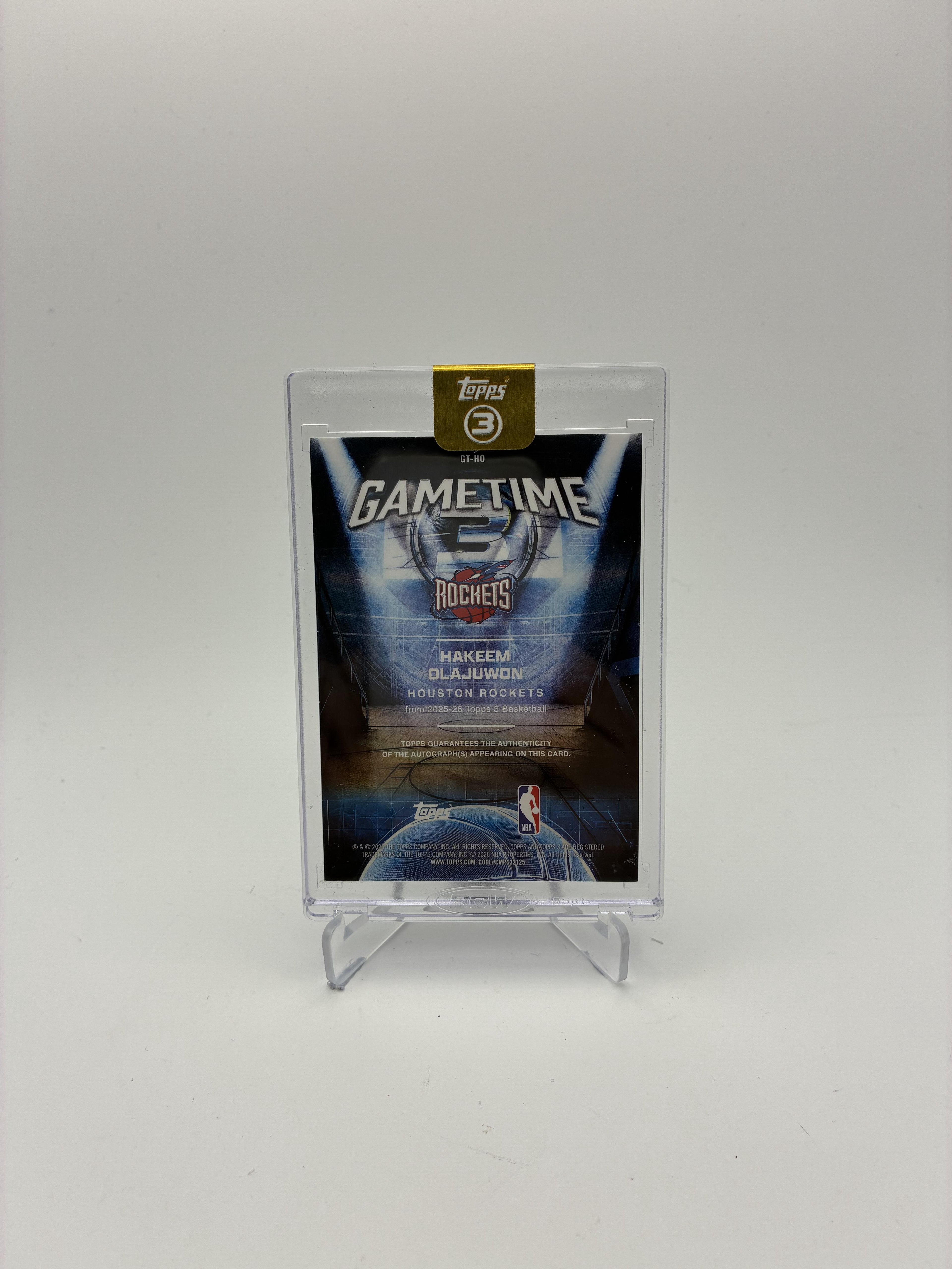 2025-26 Topps 3 #GT-HO Hakeem Olajuwon Game Time Graphs Blue #/15