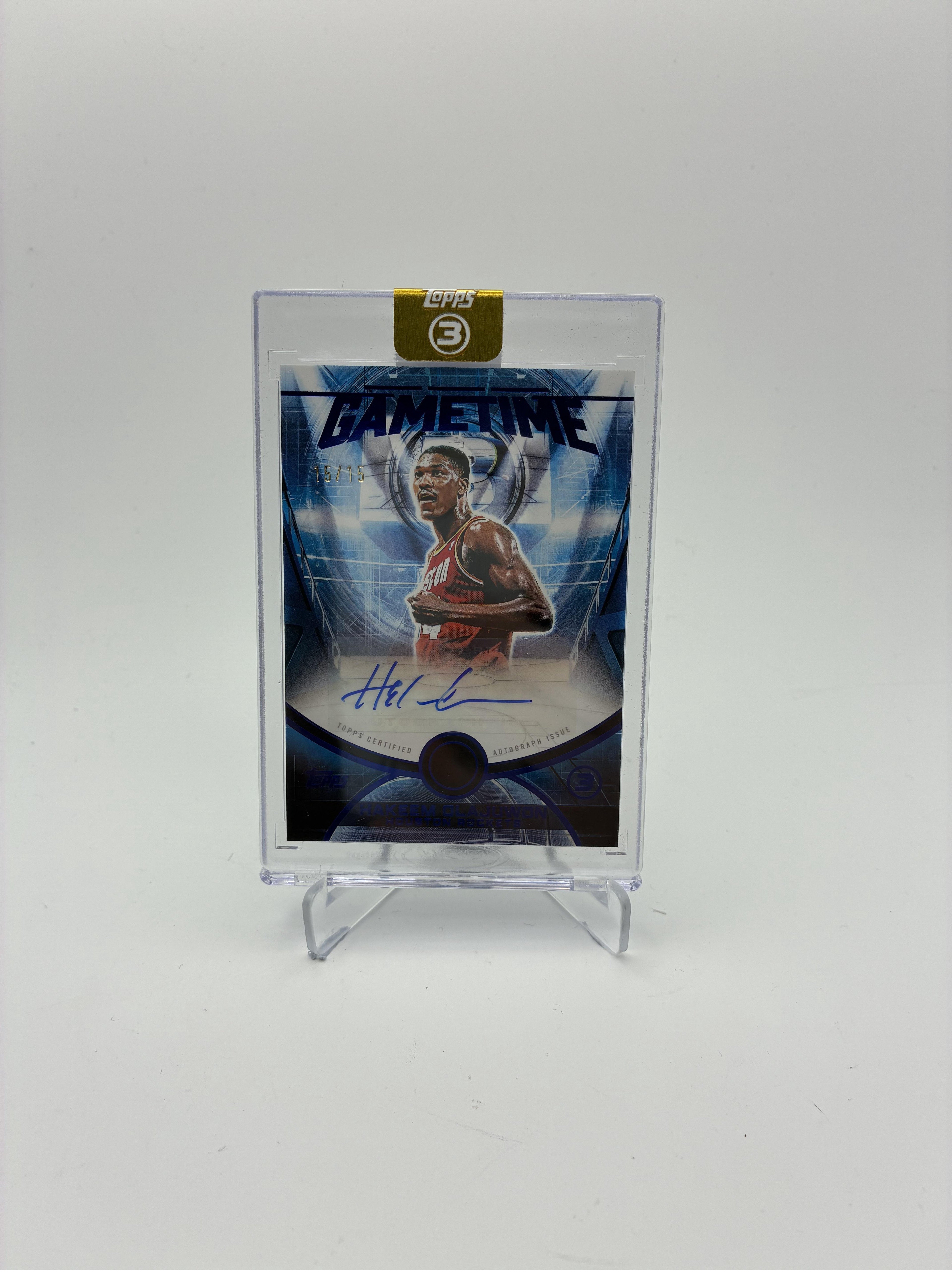 2025-26 Topps 3 #GT-HO Hakeem Olajuwon Game Time Graphs Blue #/15