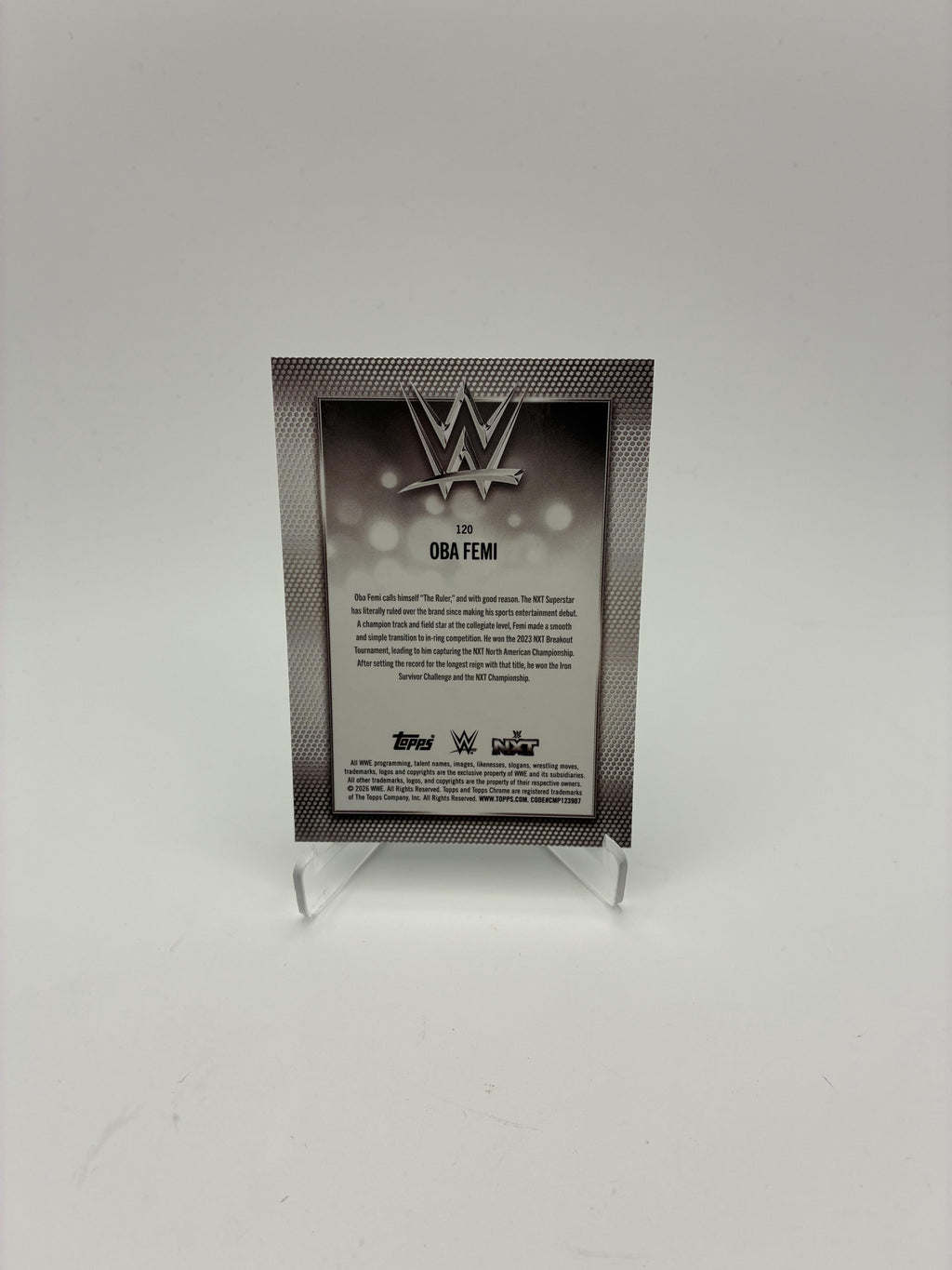 2026 Topps Chrome WWE #120 Oba Femi Diamond Plate Refractor
