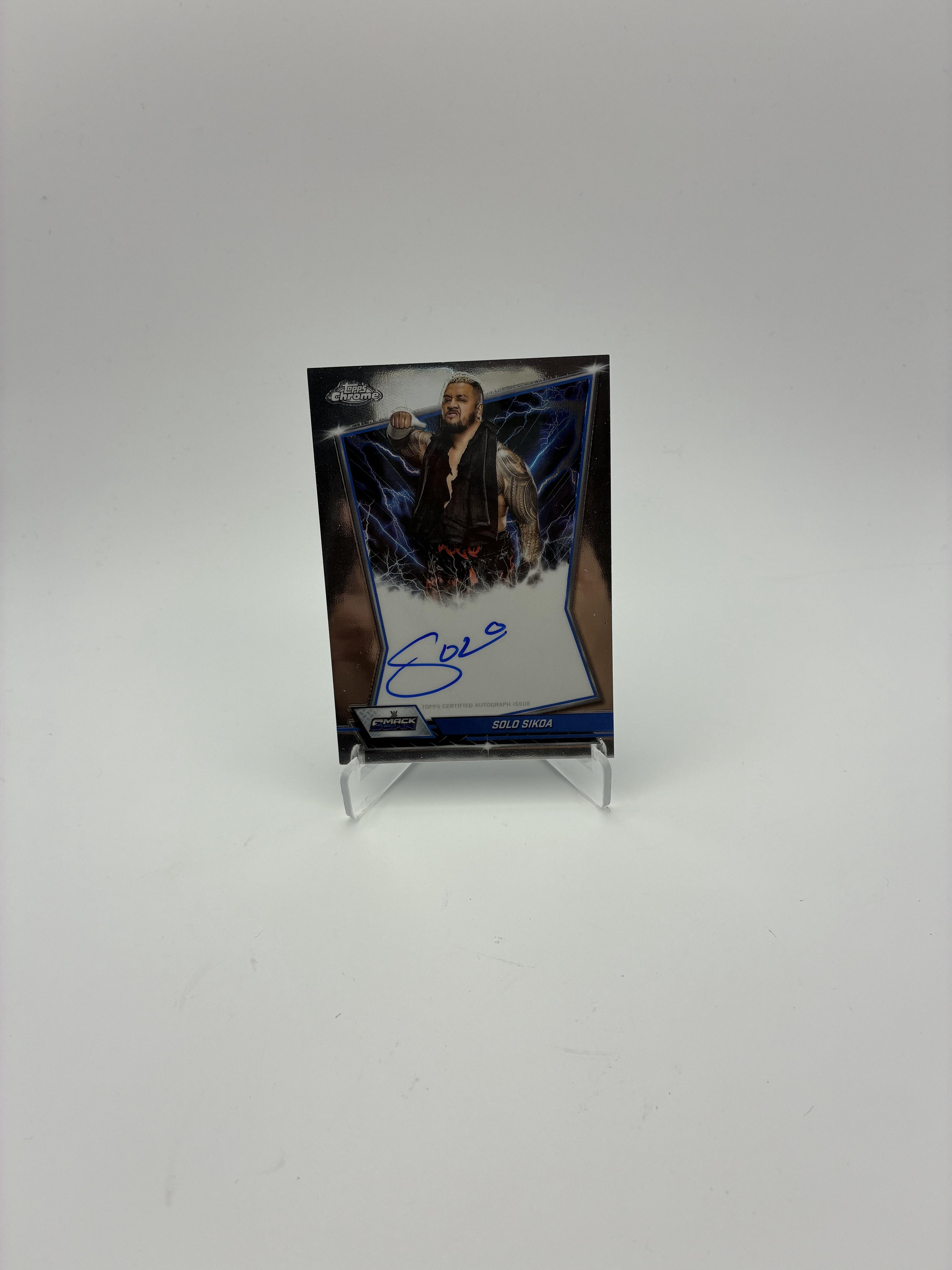 2025 Topps Chrome WWE #BBA-SOL Solo Sikoa Blue Brand Autographs