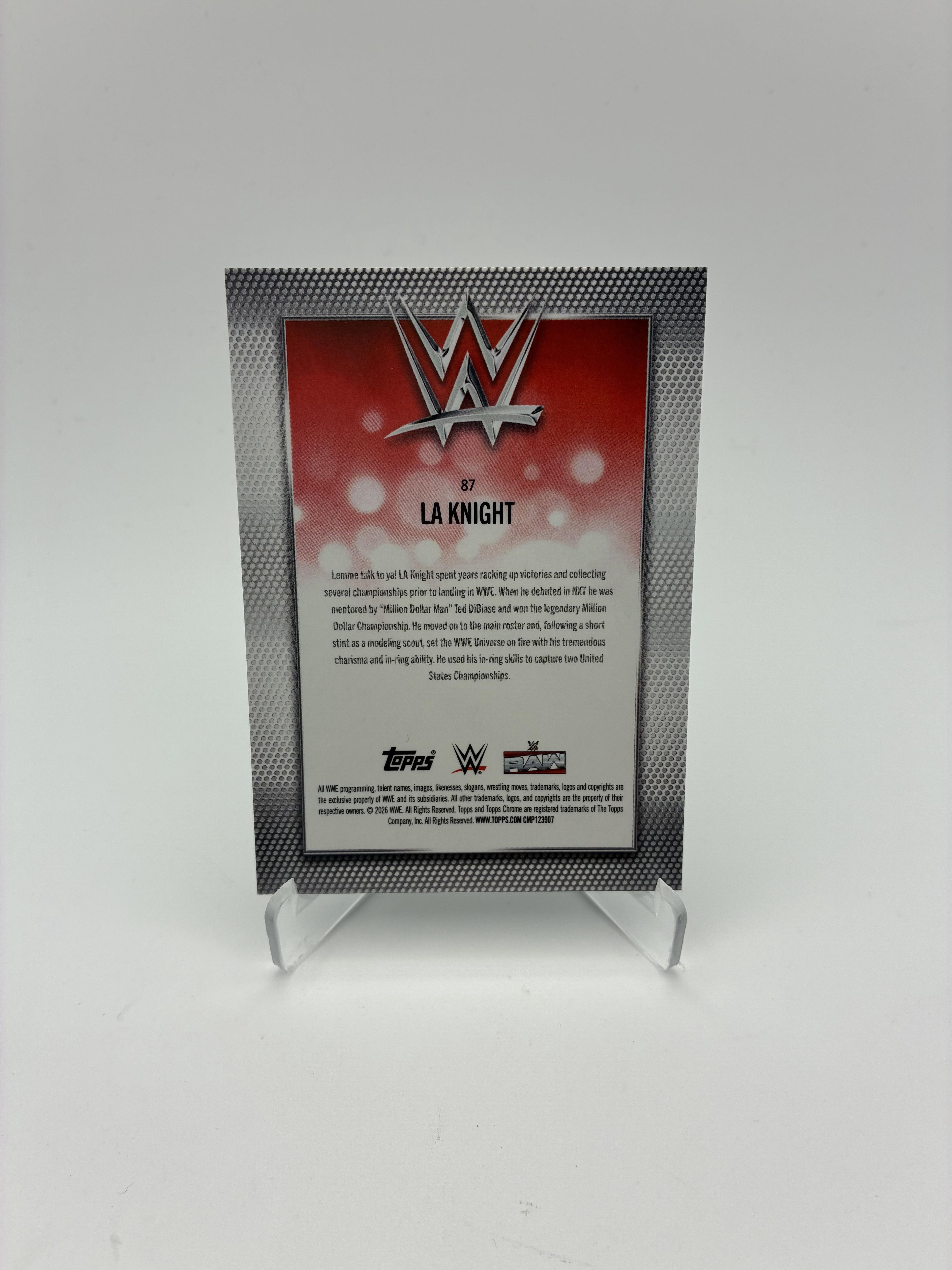 2026 Topps Chrome WWE #87 LA Knight Negative Refractor