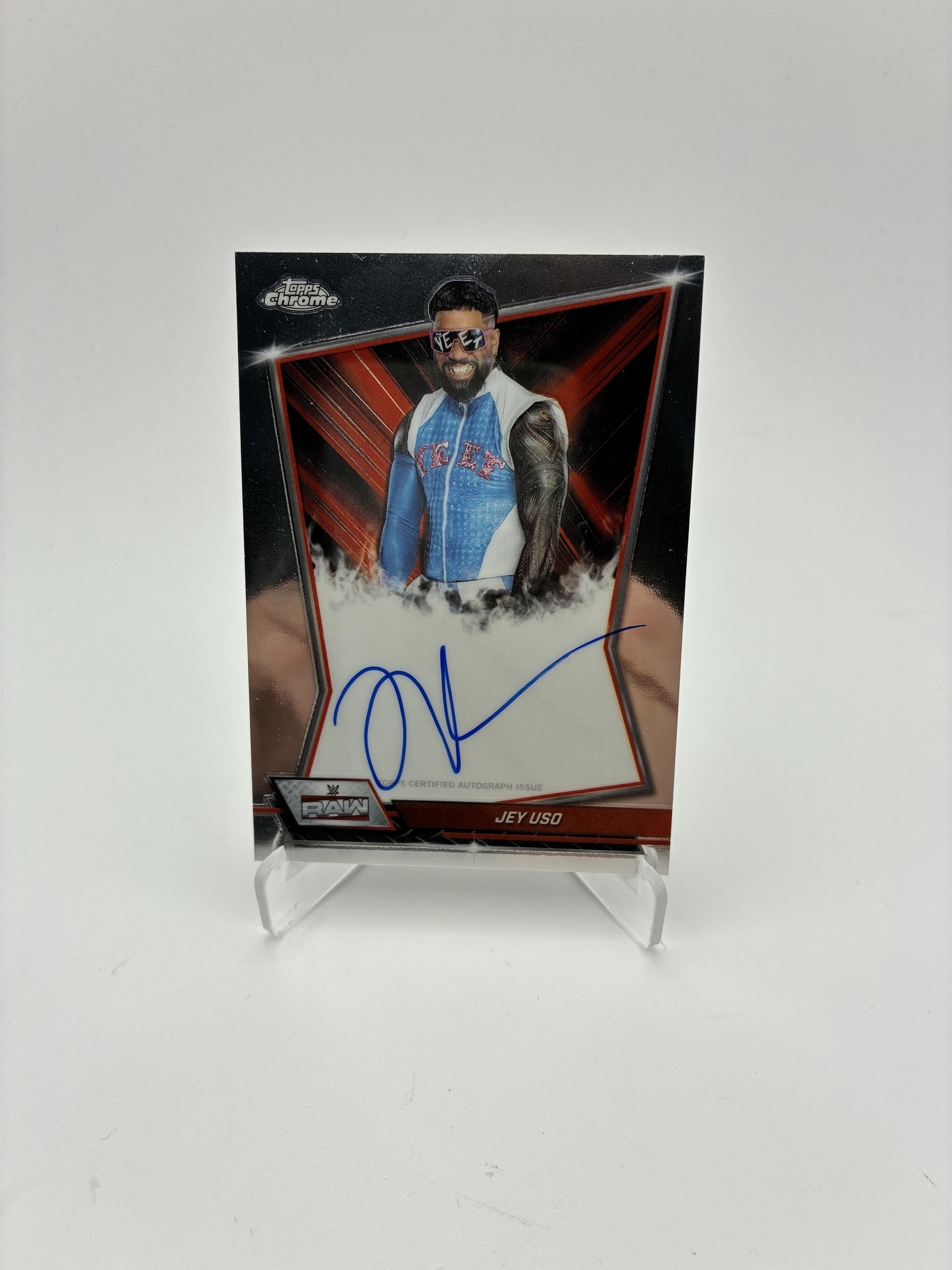 2026 Topps Chrome WWE #RBA-JEY Jey Uso Red Brand Autographs