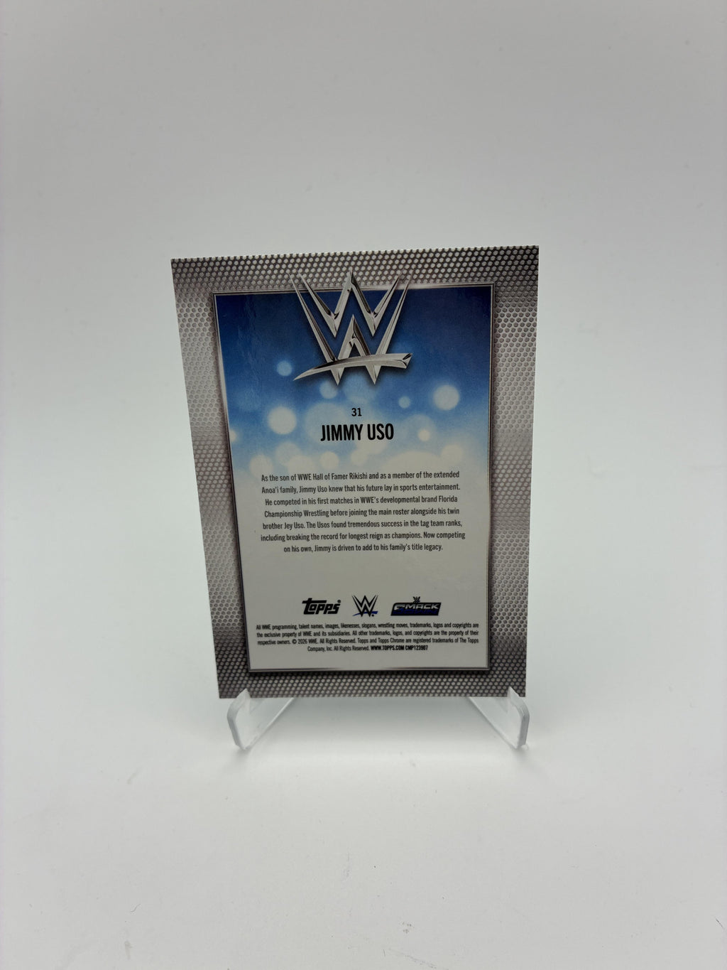 2026 Topps Chrome WWE #31 Jimmy Uso Aqua Refractor #/199